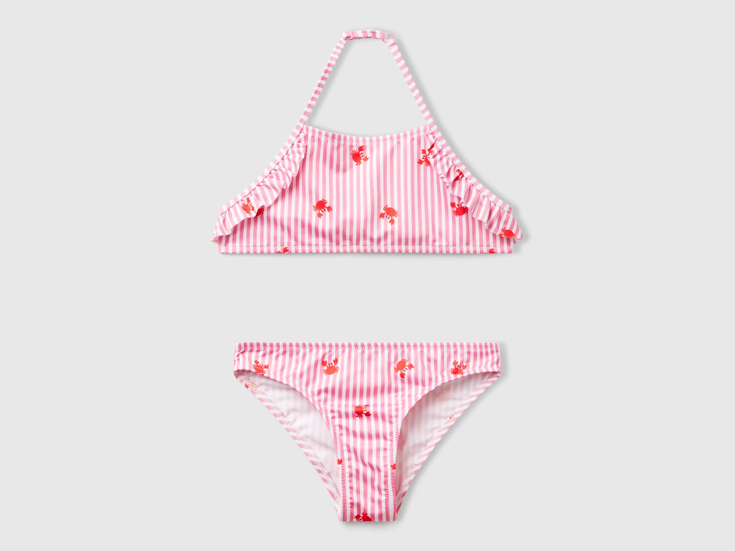 Bikini mare a righe con granchi