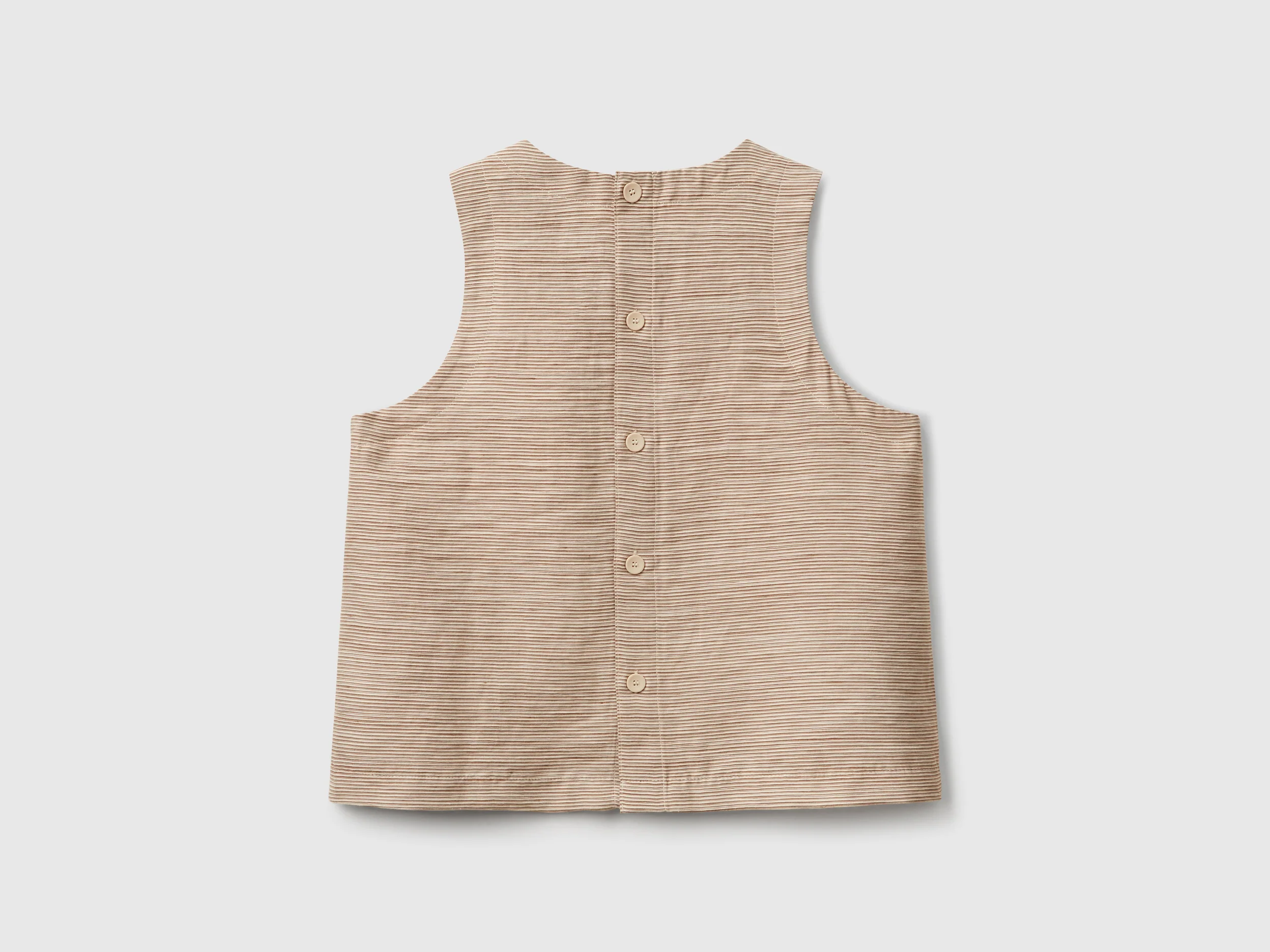 Blusa a righe in misto lino - Image 2