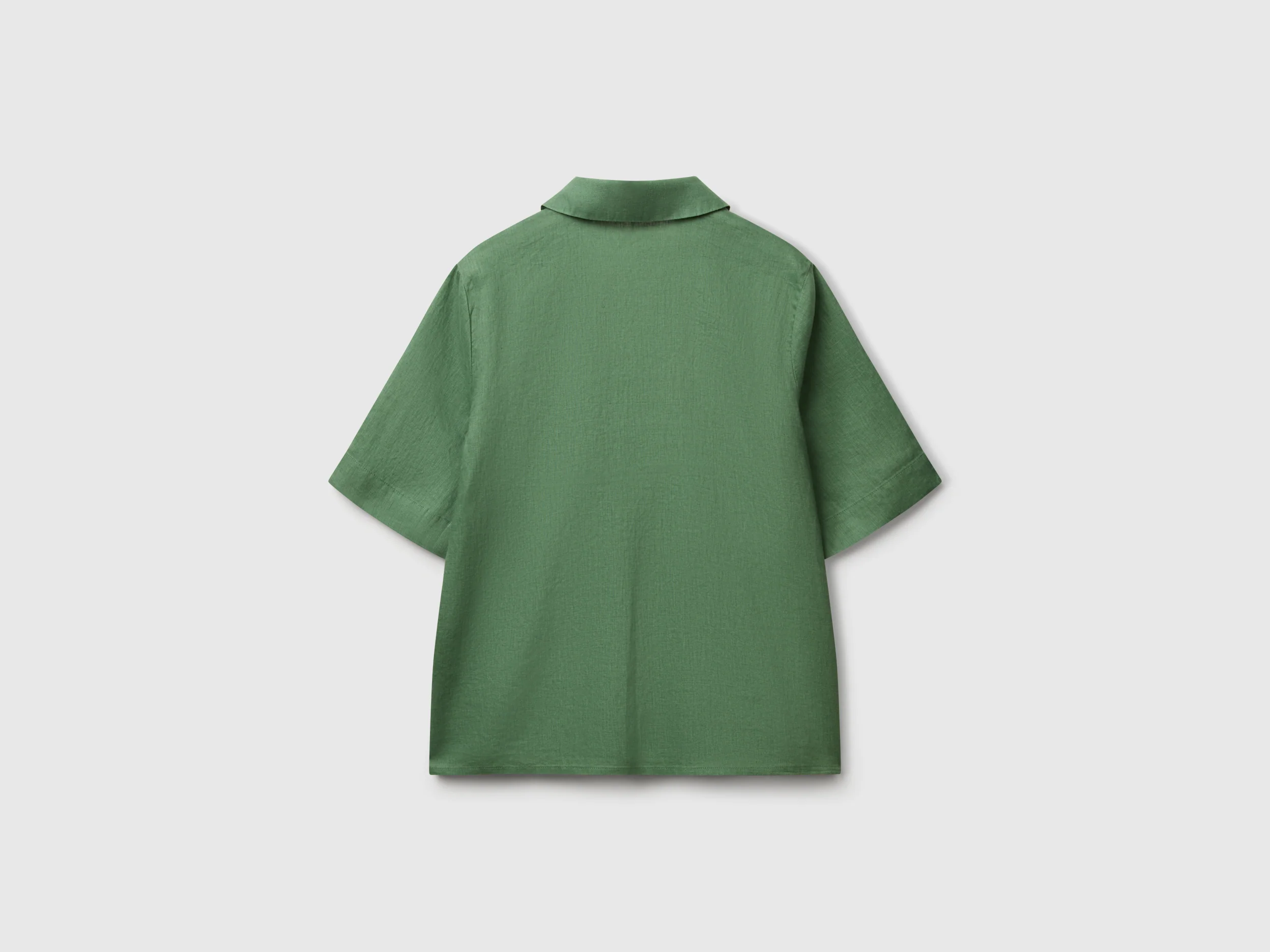 Blusa manica corta in puro lino - Image 2