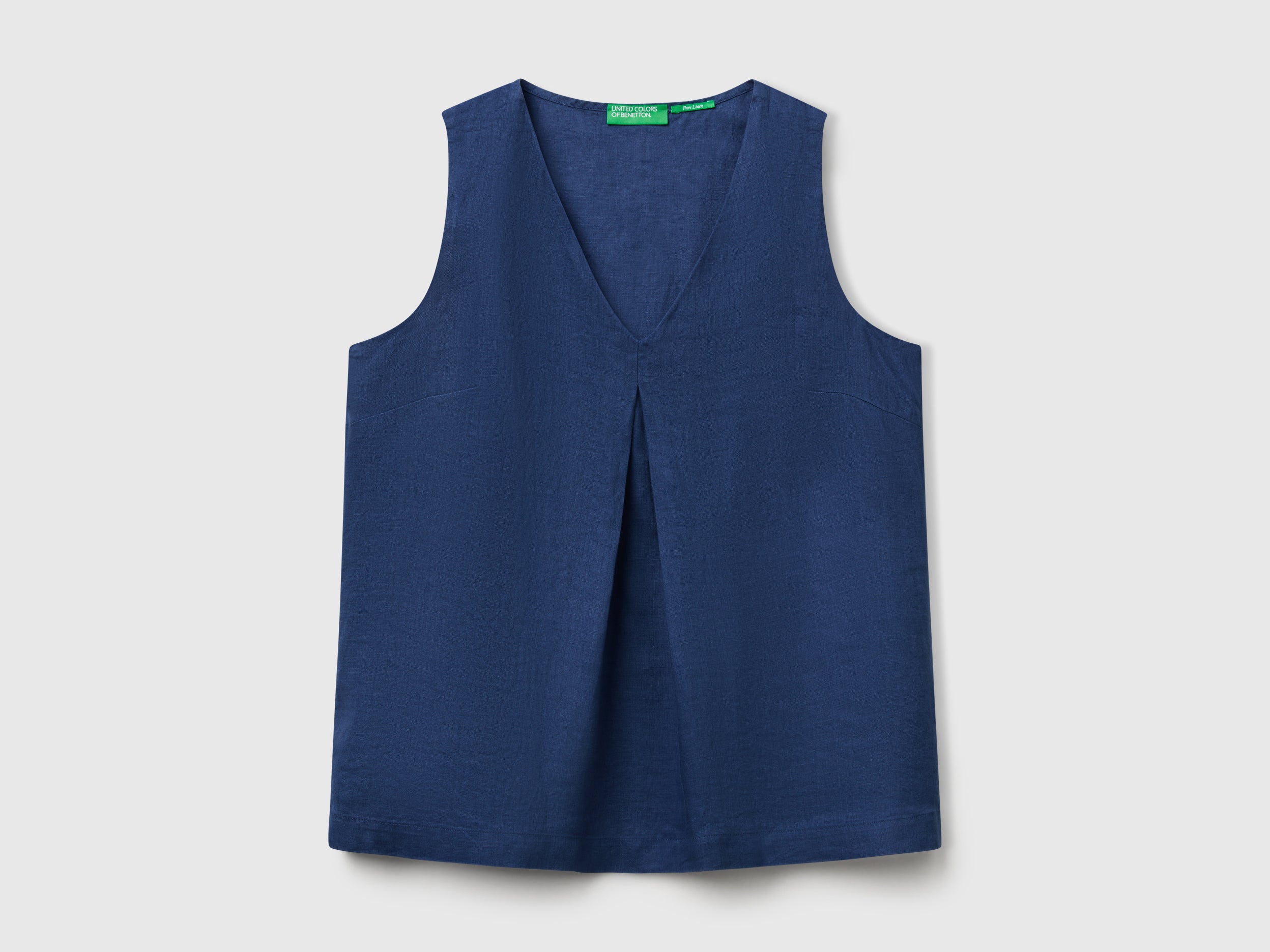 Blusa smanicata in puro lino