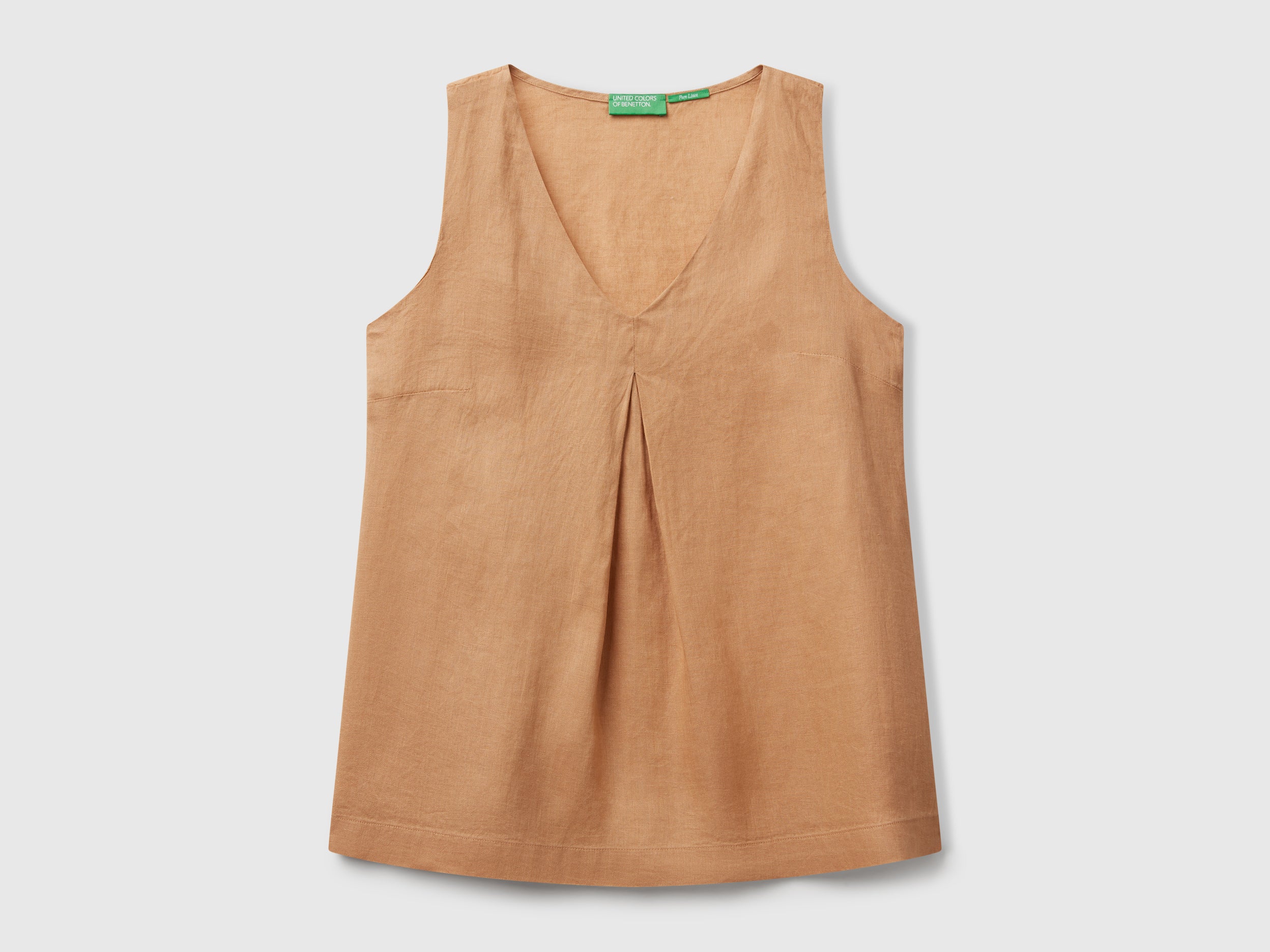 Blusa smanicata in puro lino