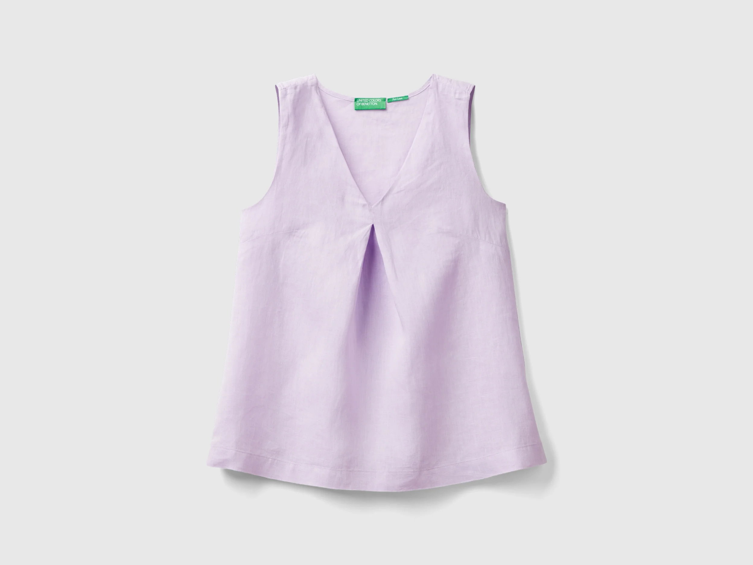 Blusa smanicata in puro lino