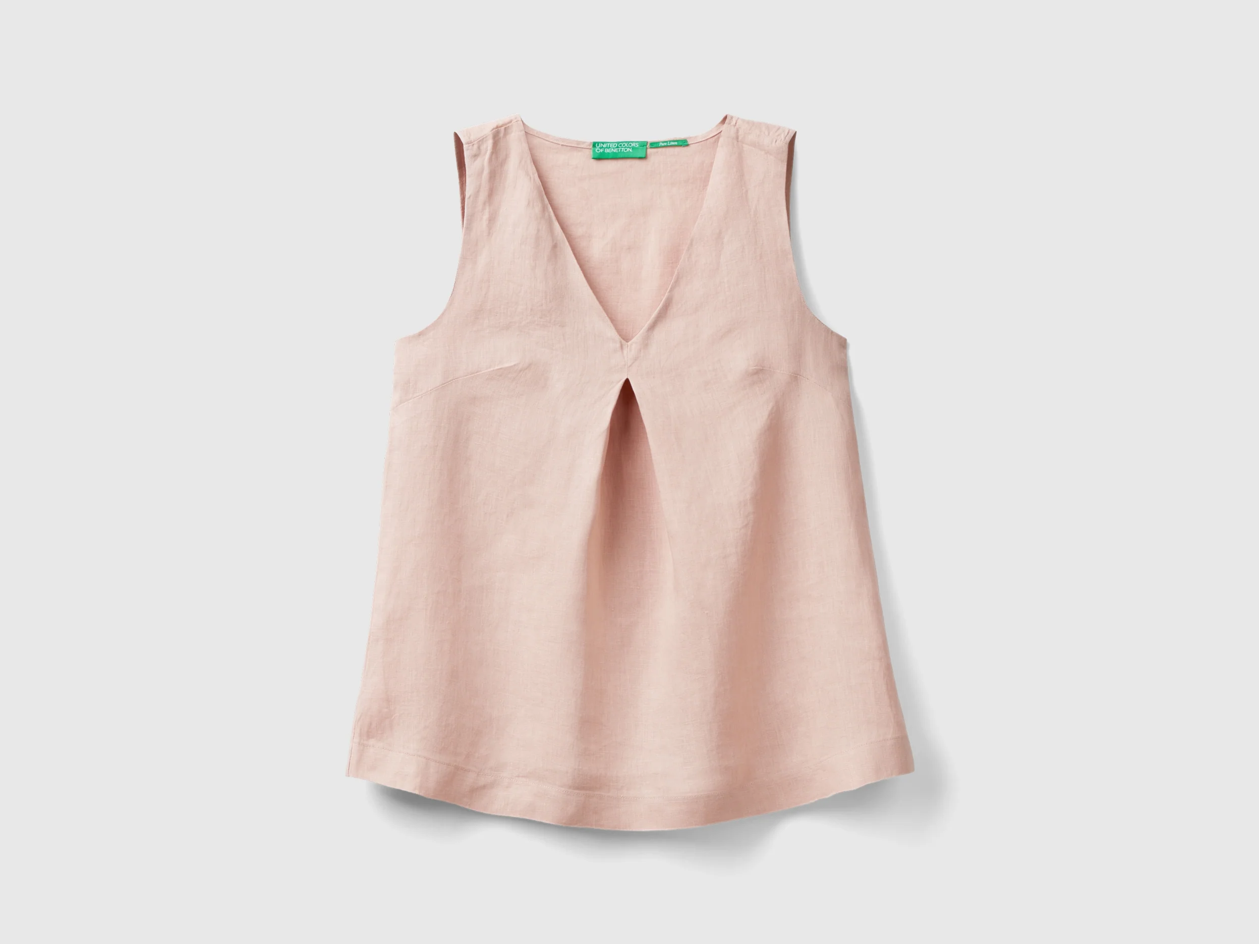 Blusa smanicata in puro lino