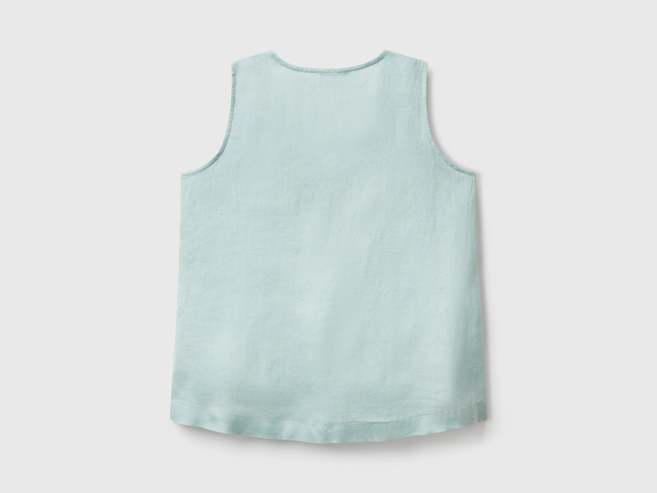 Blusa smanicata in puro lino - Image 2