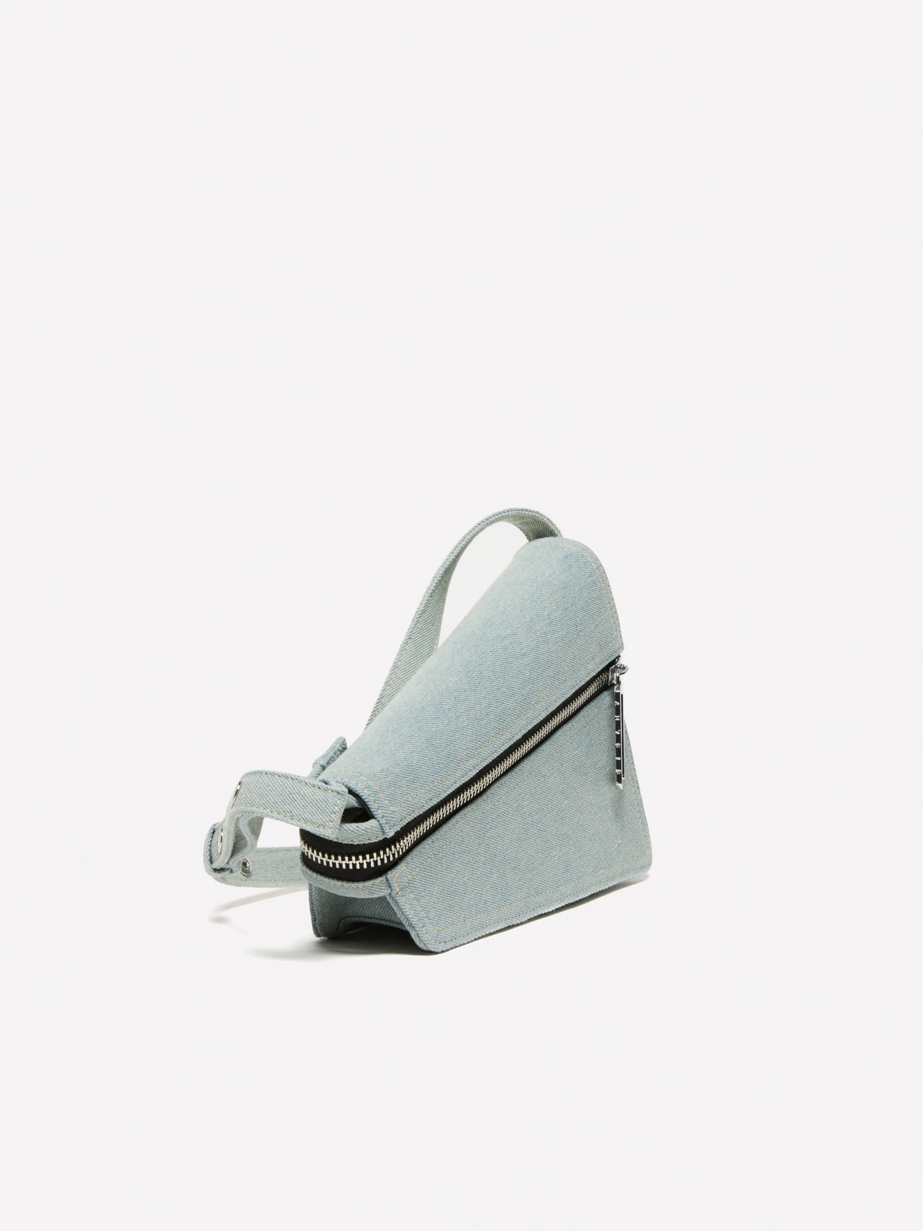 Borsa asimmetrica in denim con tracolla - Image 4