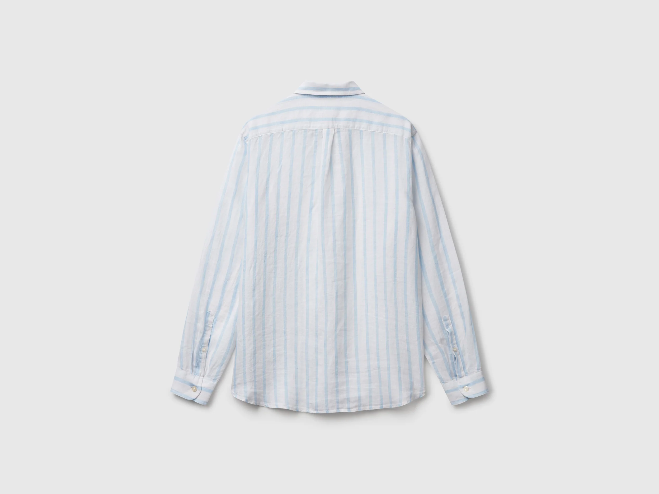 Camicia a righe celesti e in puro lino - Image 2