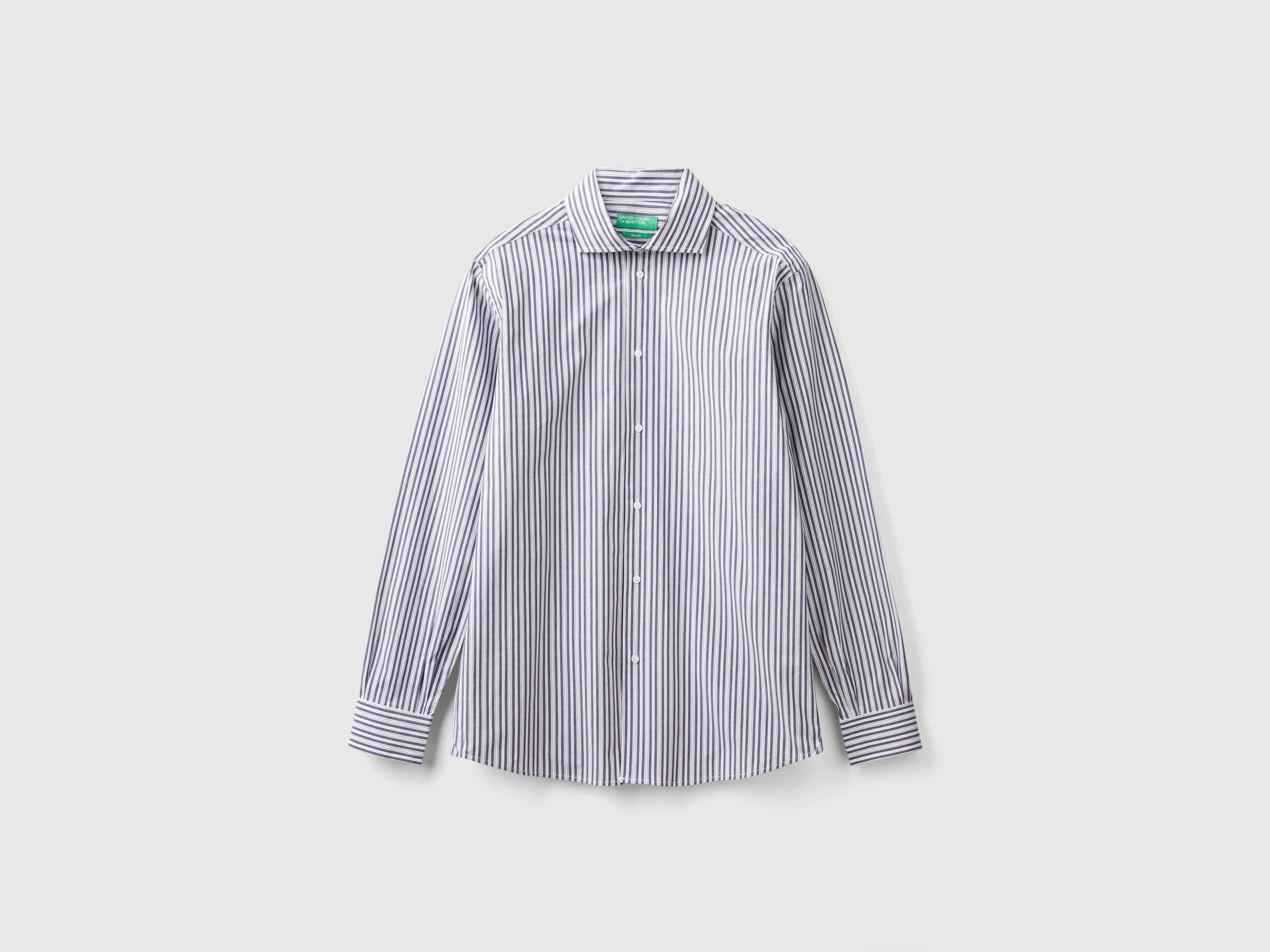 Camicia a righe in cotone stretch