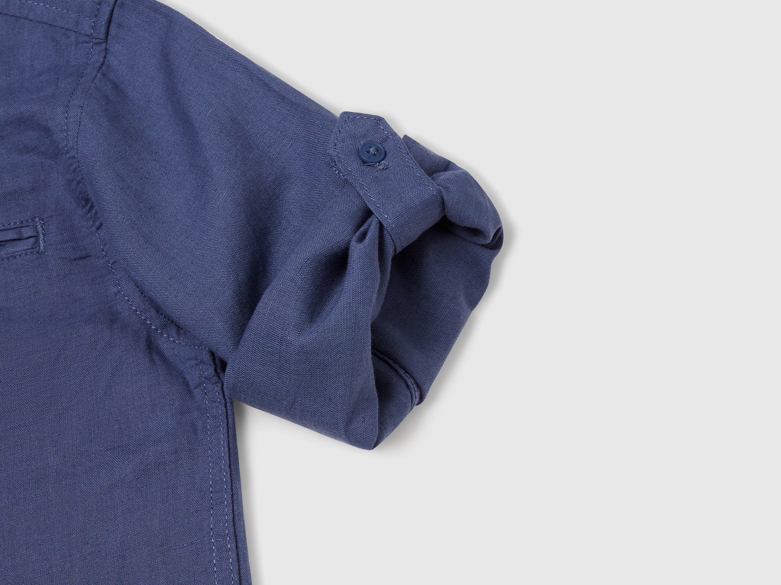 Camicia alla coreana in misto lino - Image 3
