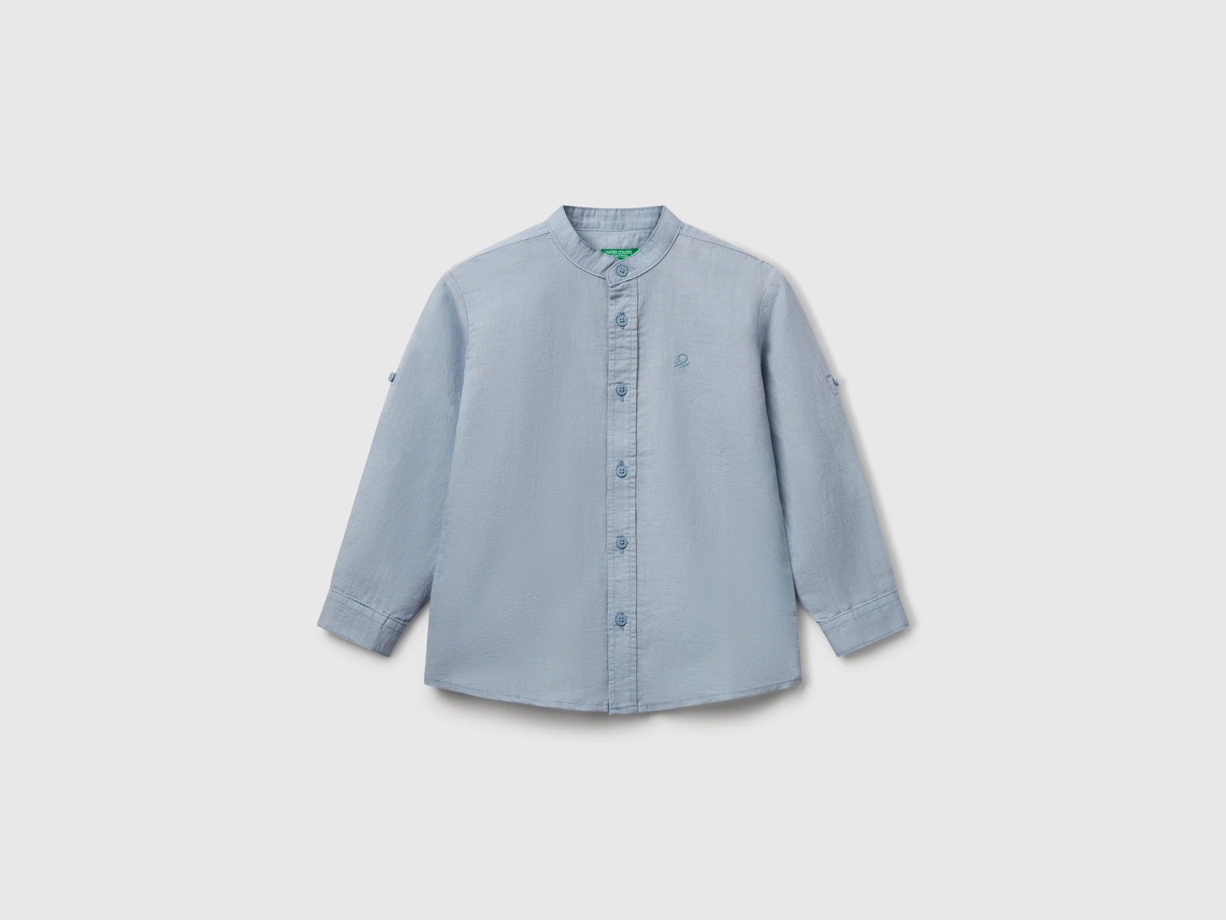 Camicia alla coreana in misto lino