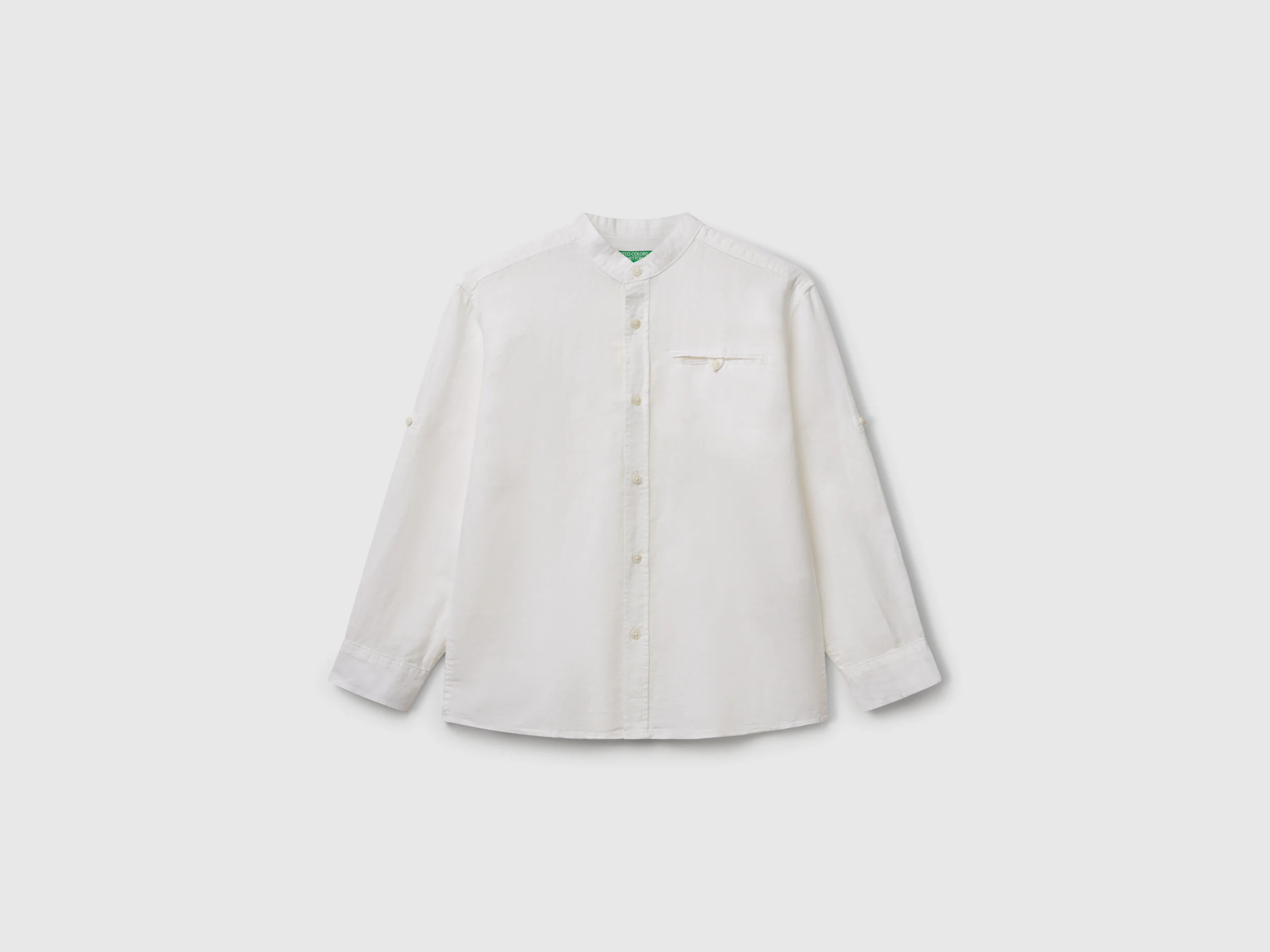 Camicia alla coreana in misto lino