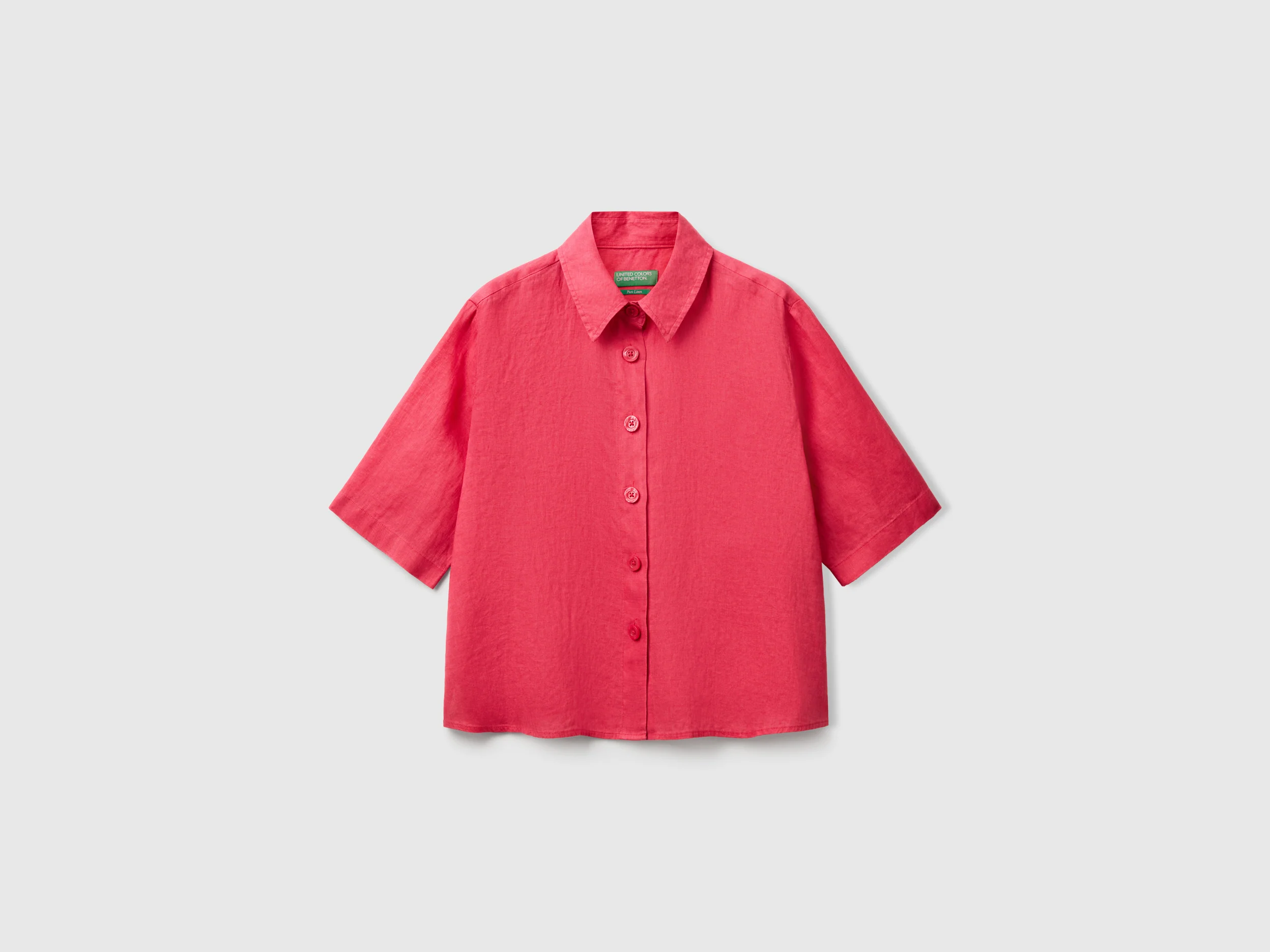 Camicia corta in puro lino