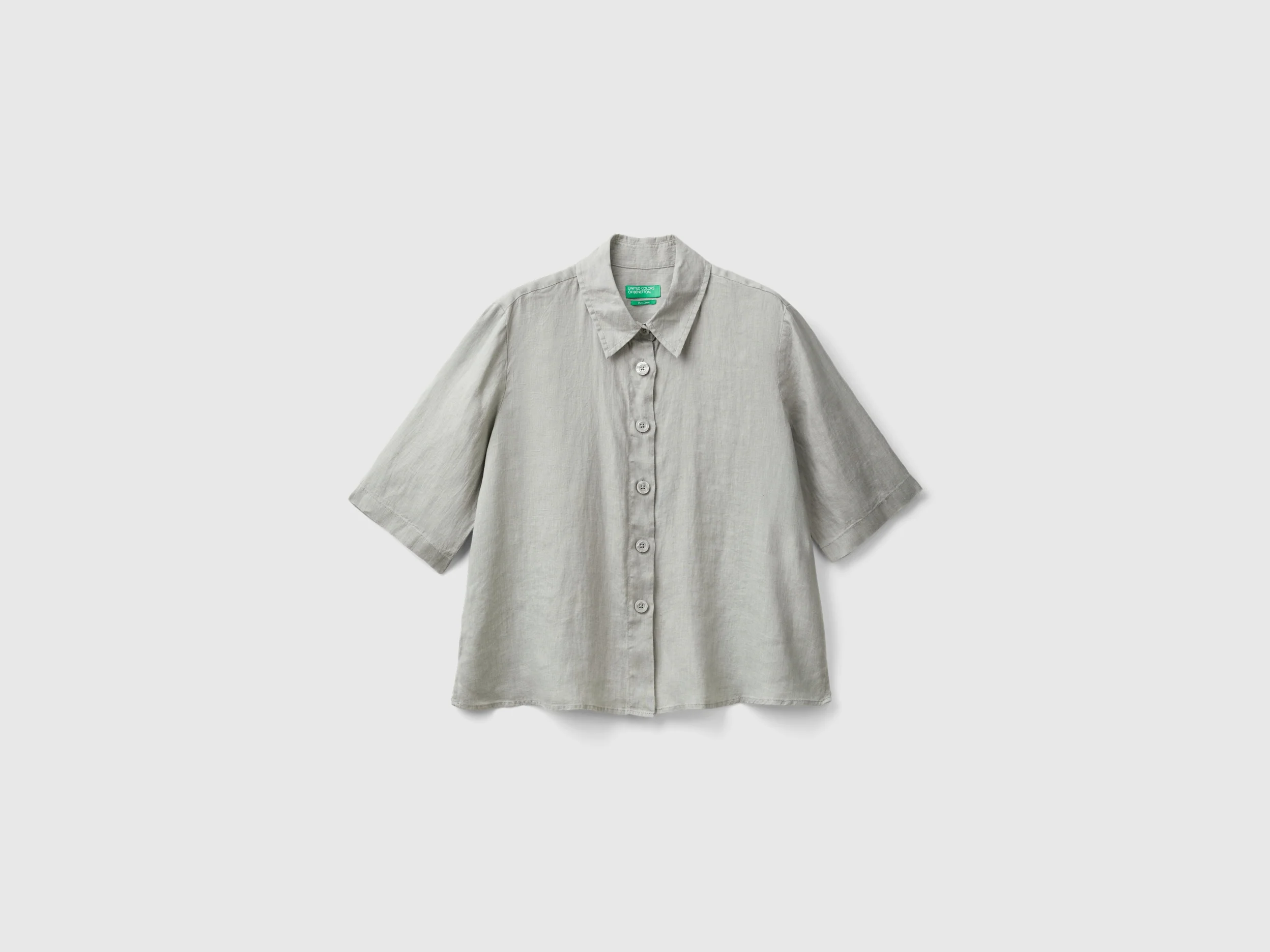 Camicia corta in puro lino