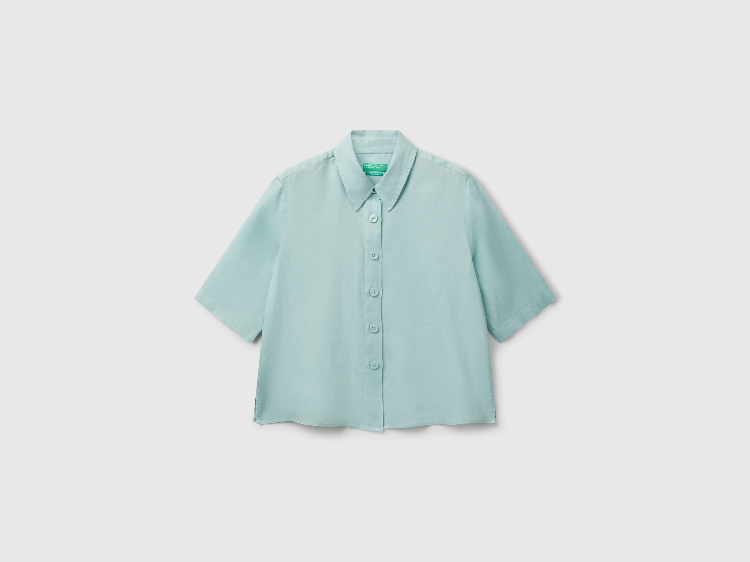 Camicia corta in puro lino
