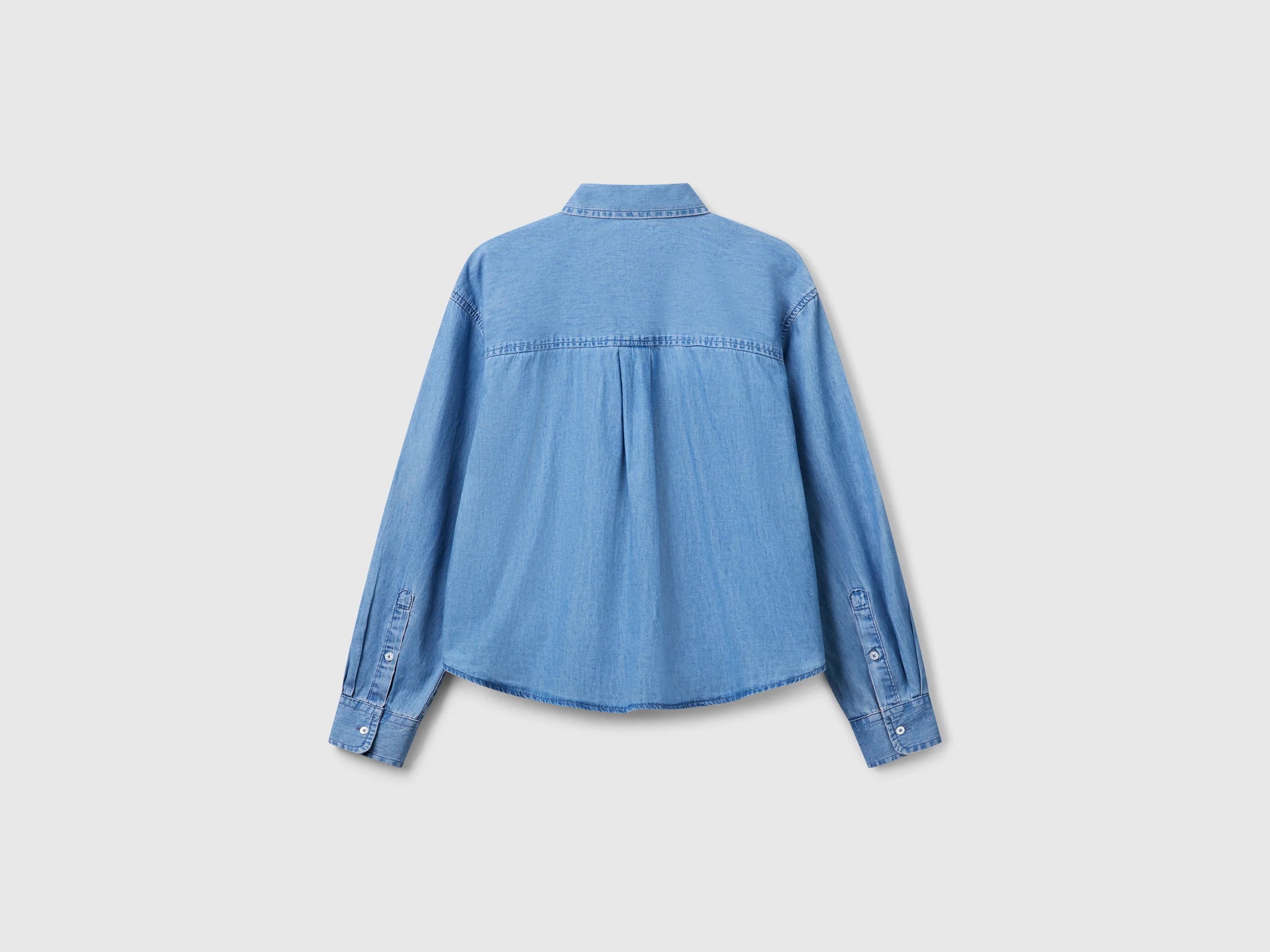 Camicia cropped in chambray - Image 2