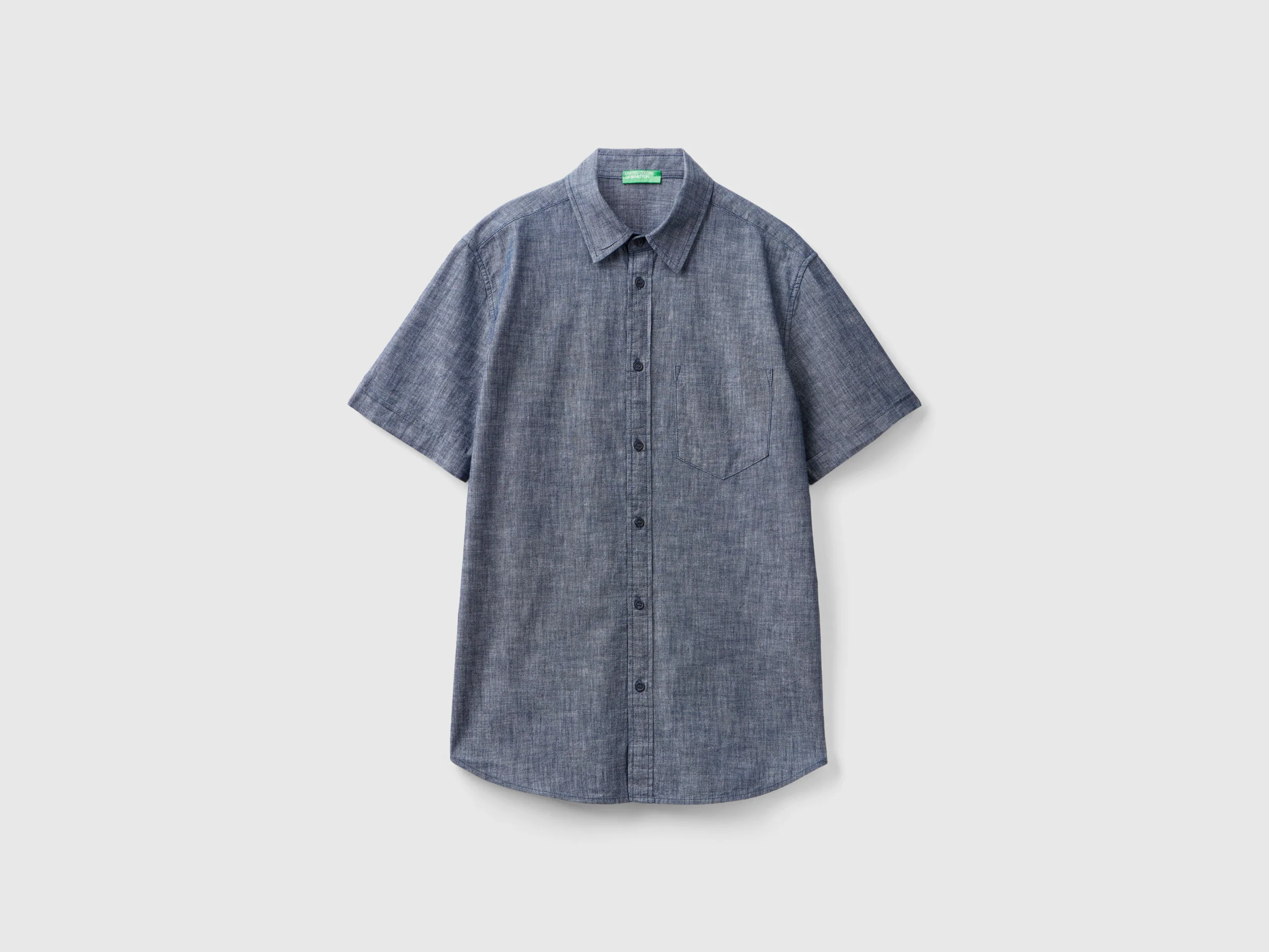 Camicia manica corta in chambray