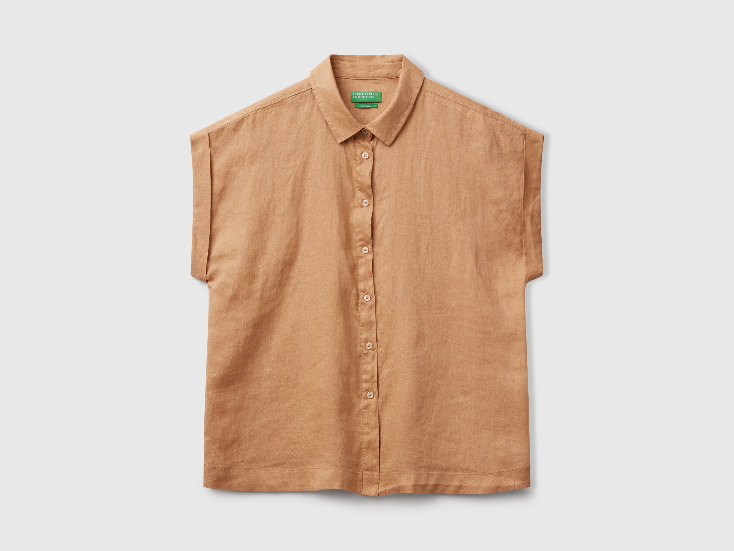 Camicia regular fit in puro lino