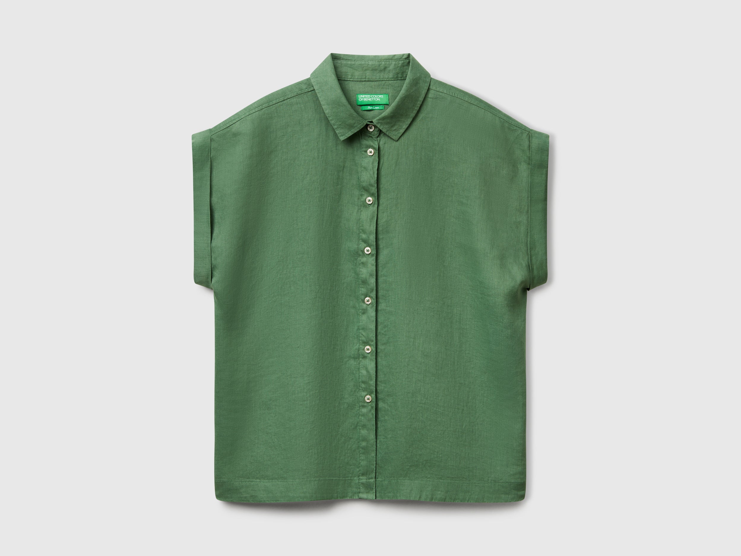 Camicia regular fit in puro lino