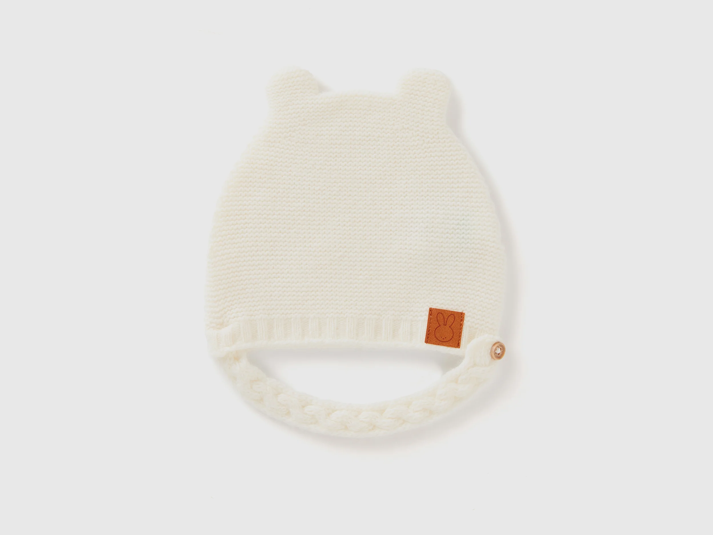 Cappellino con orecchie in misto lana riciclata