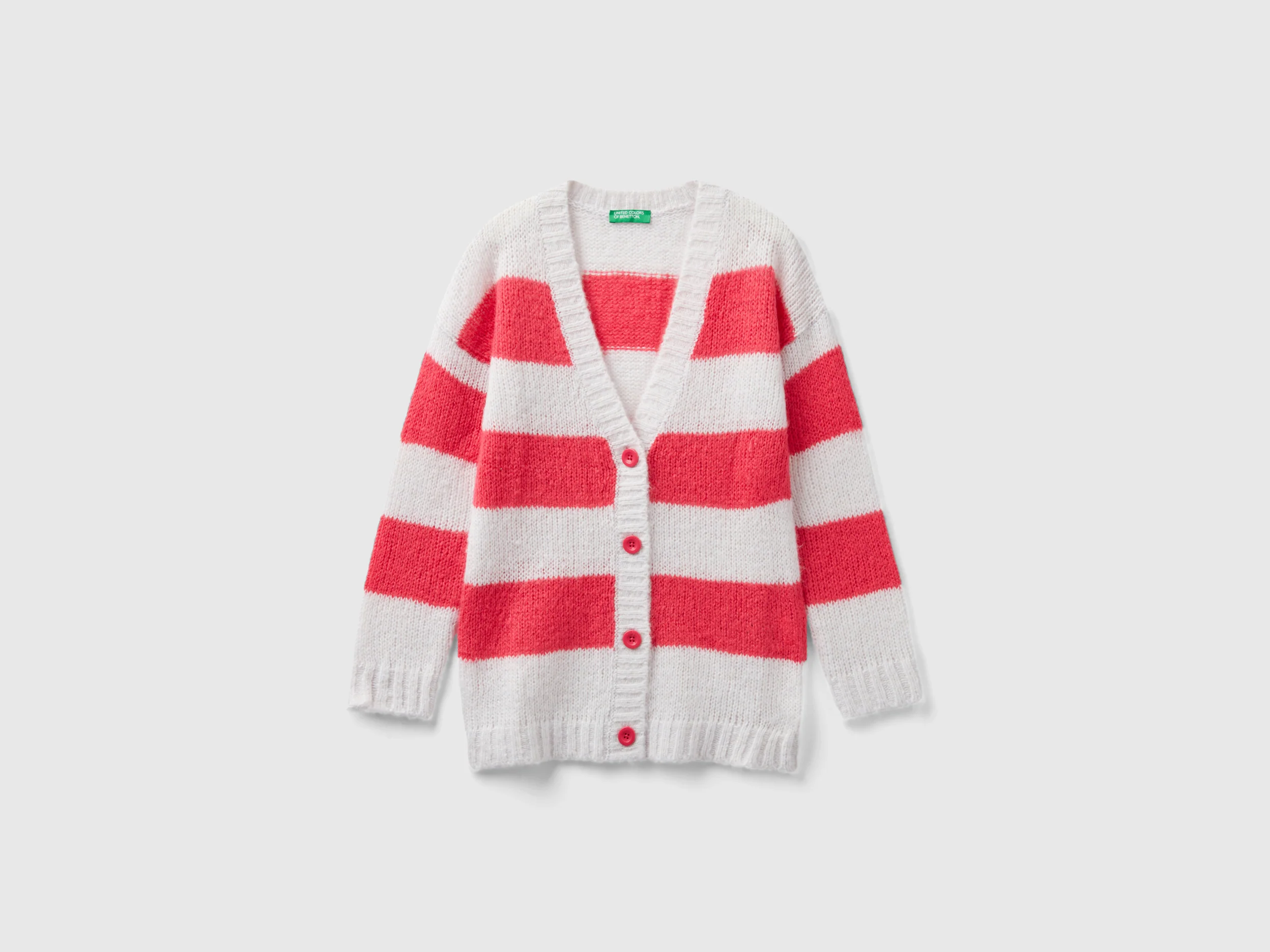 Cardigan a righe bicolor