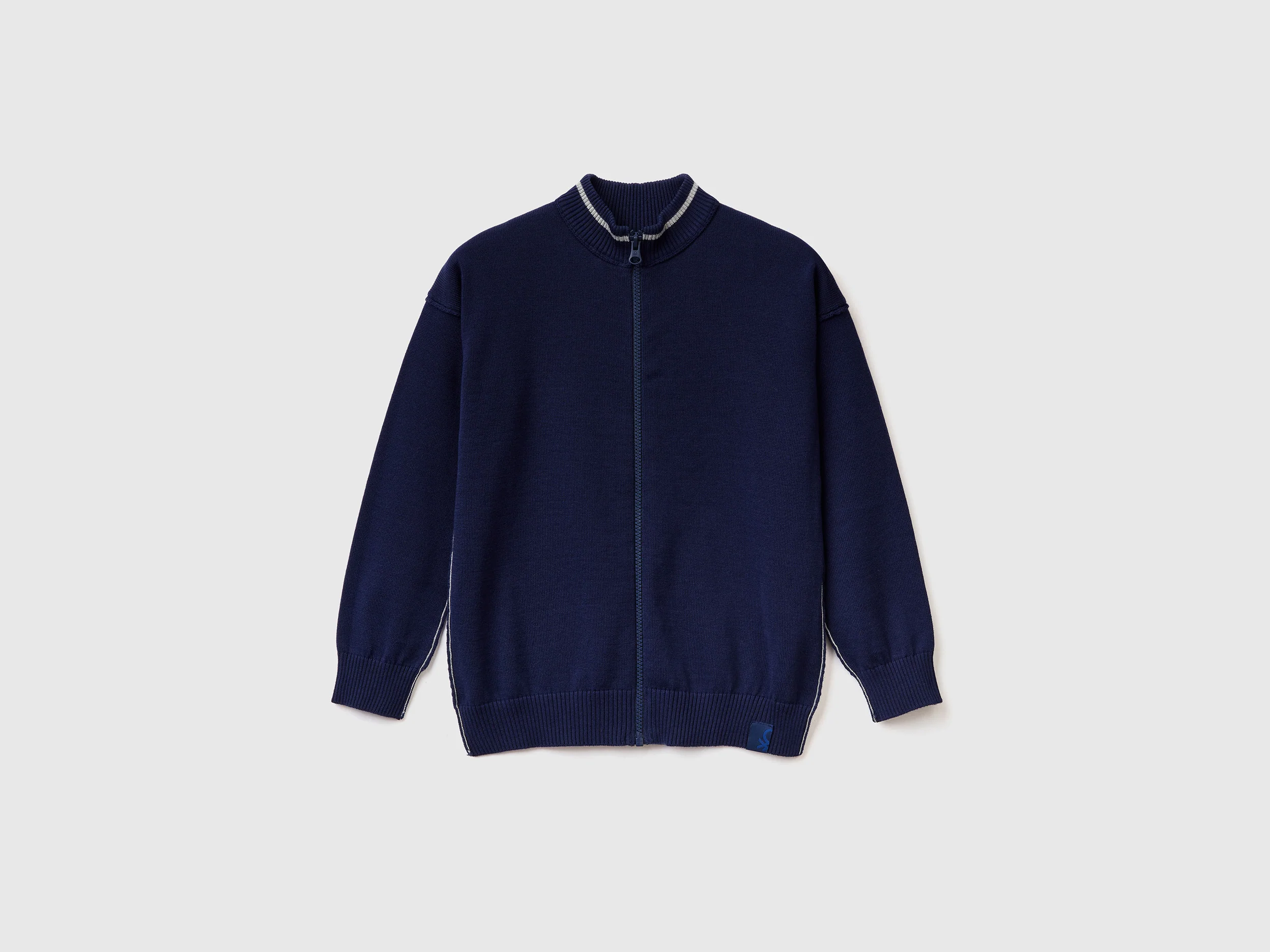 Cardigan con zip in cotone