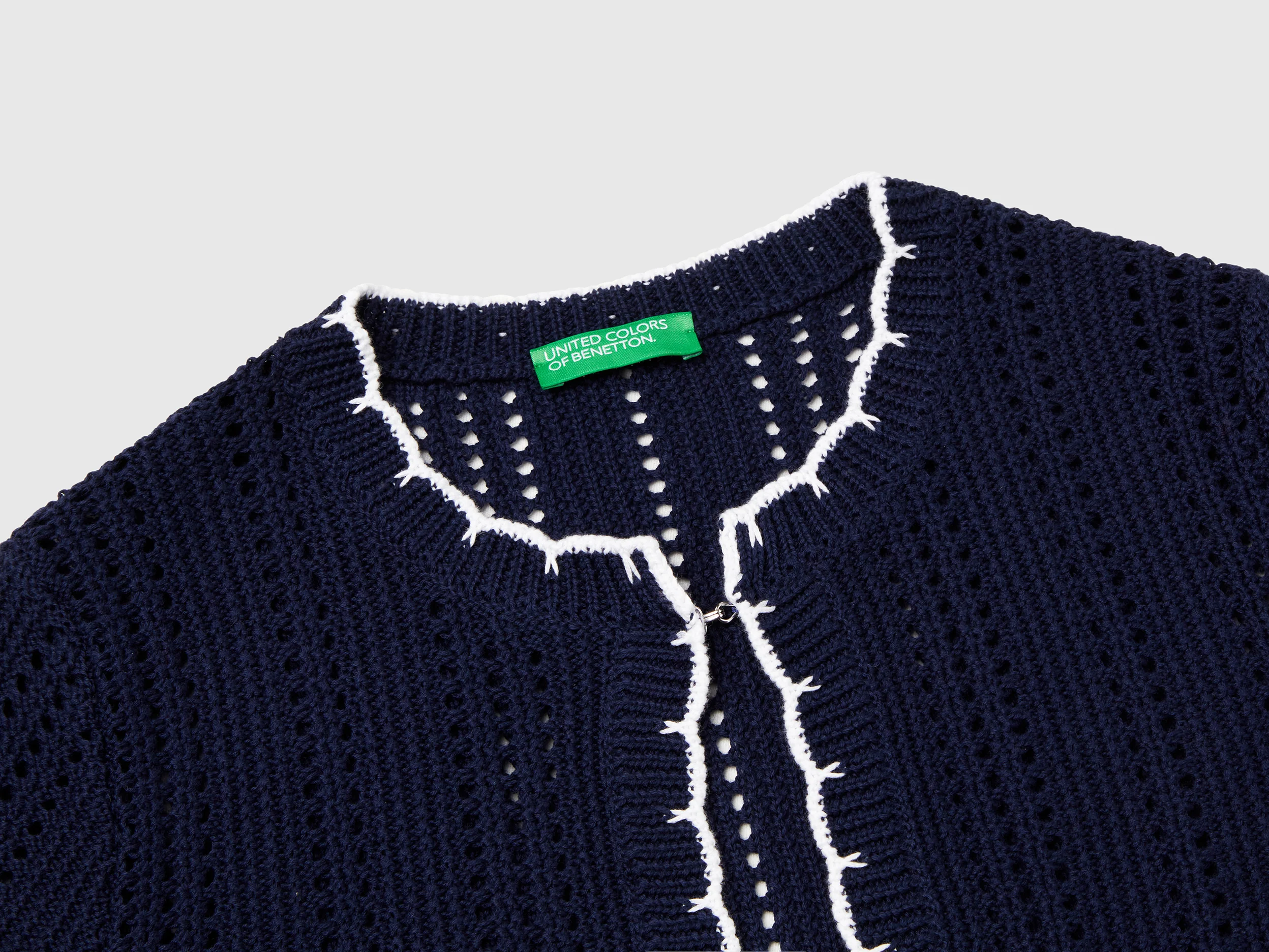 Cardigan cropped traforato - Image 3