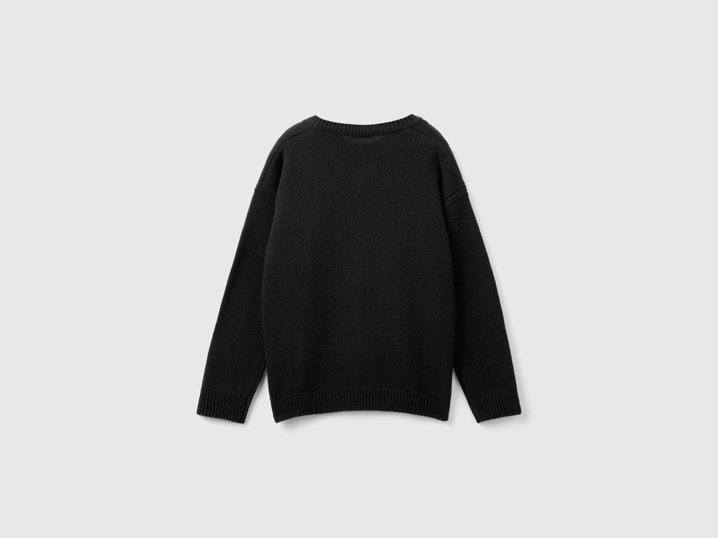 Cardigan girocollo con logo in strass - Image 2
