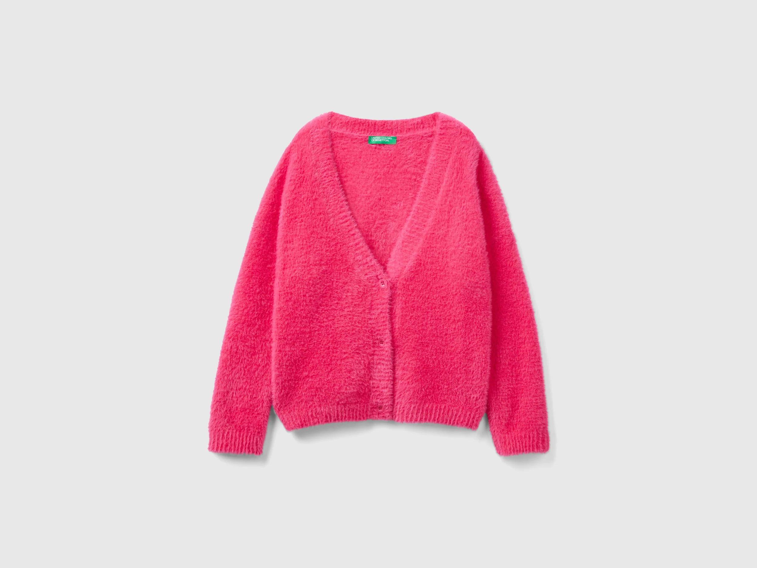 Cardigan in filato peloso