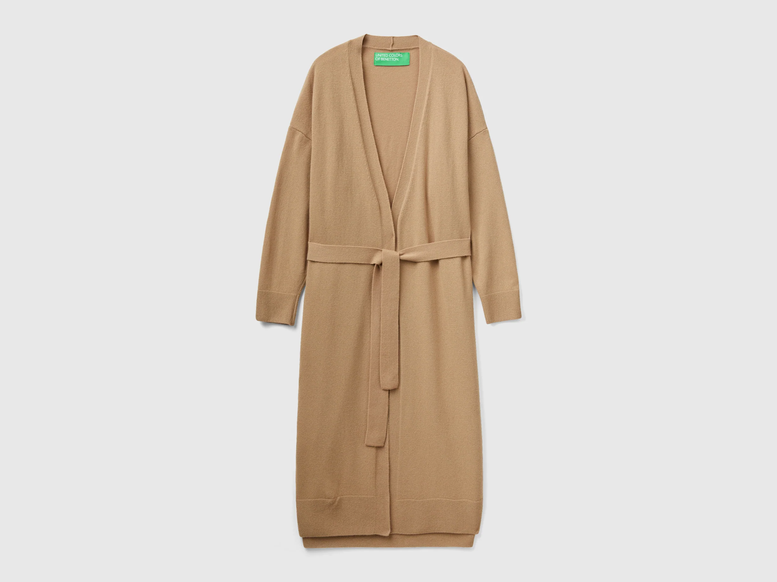 Cardigan midi con cintura