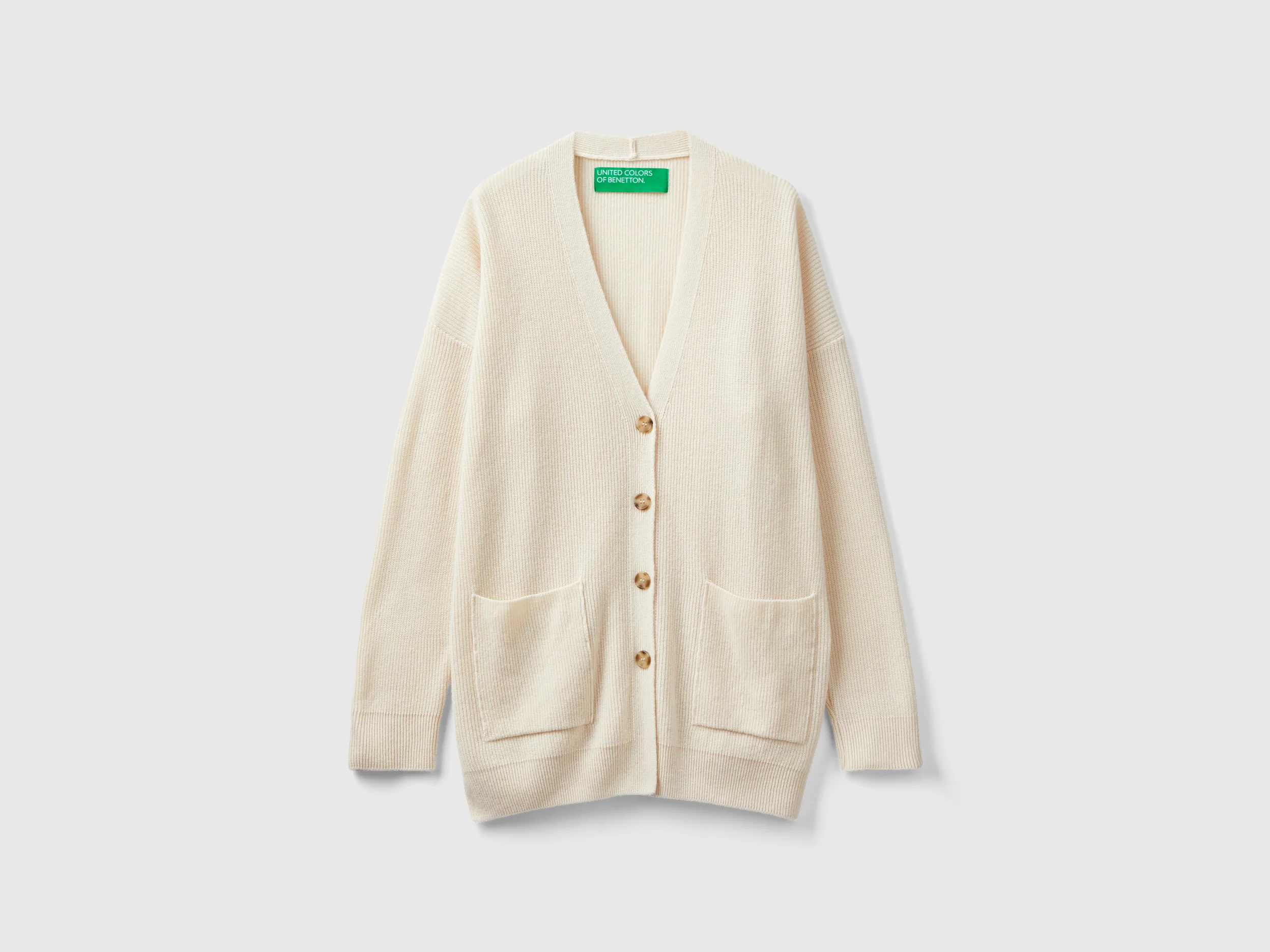 Cardigan over fit in misto lana