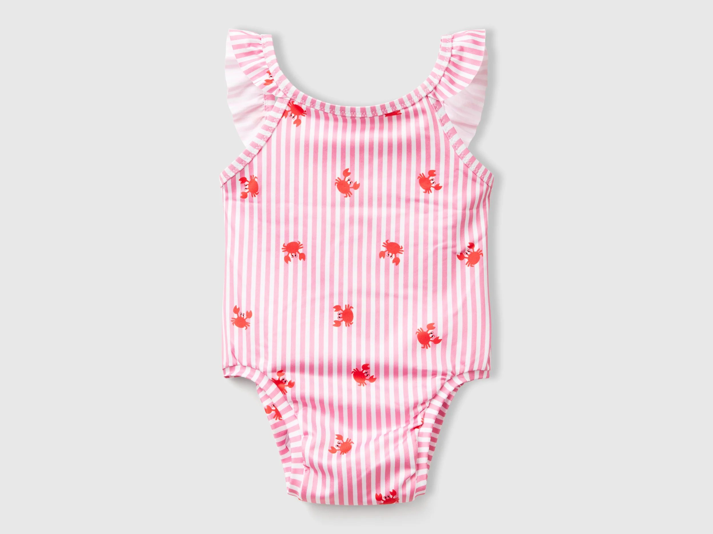 Costume intero a righe con granchi