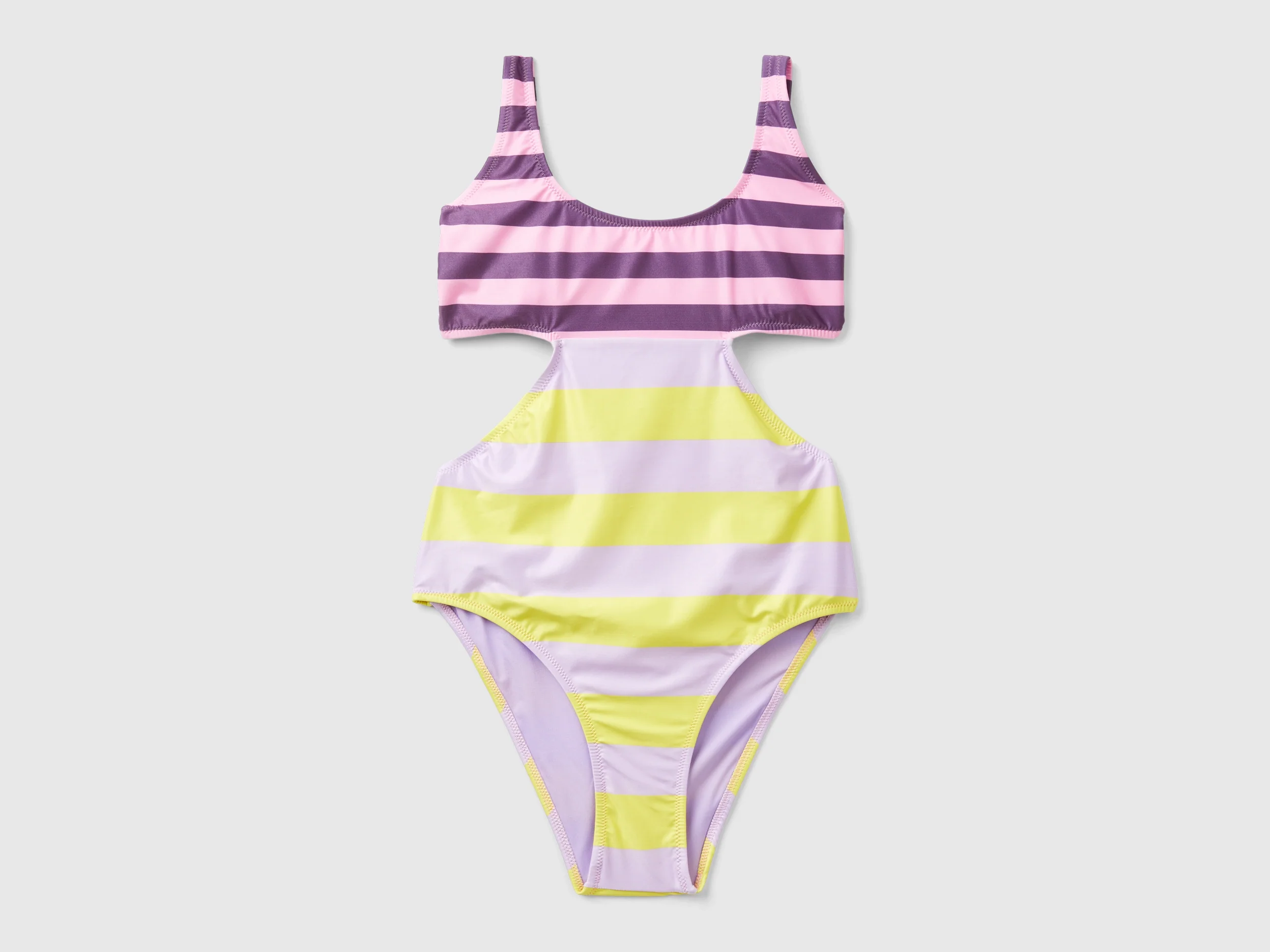 Costume intero cut out a righe