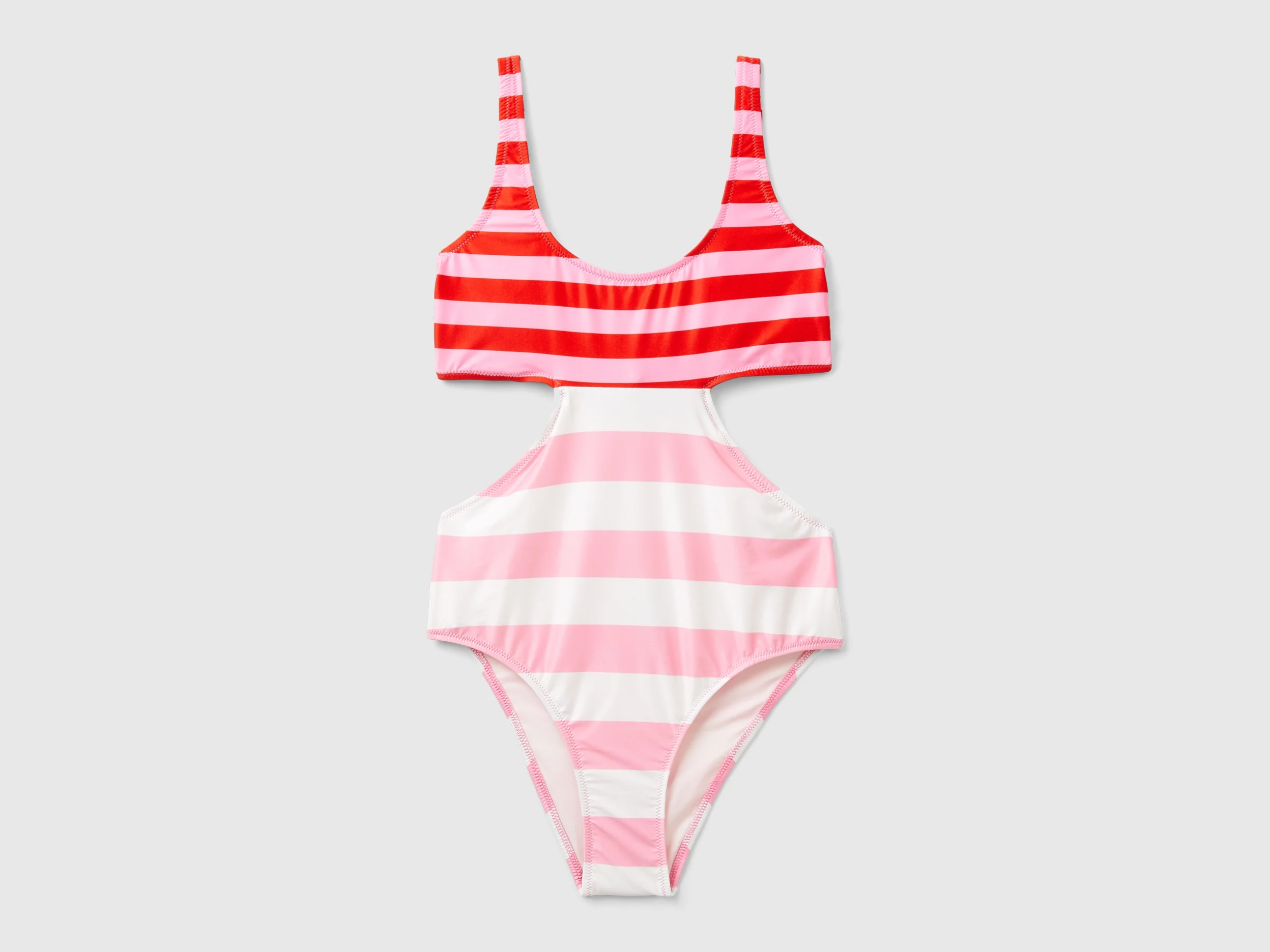 Costume intero cut out a righe