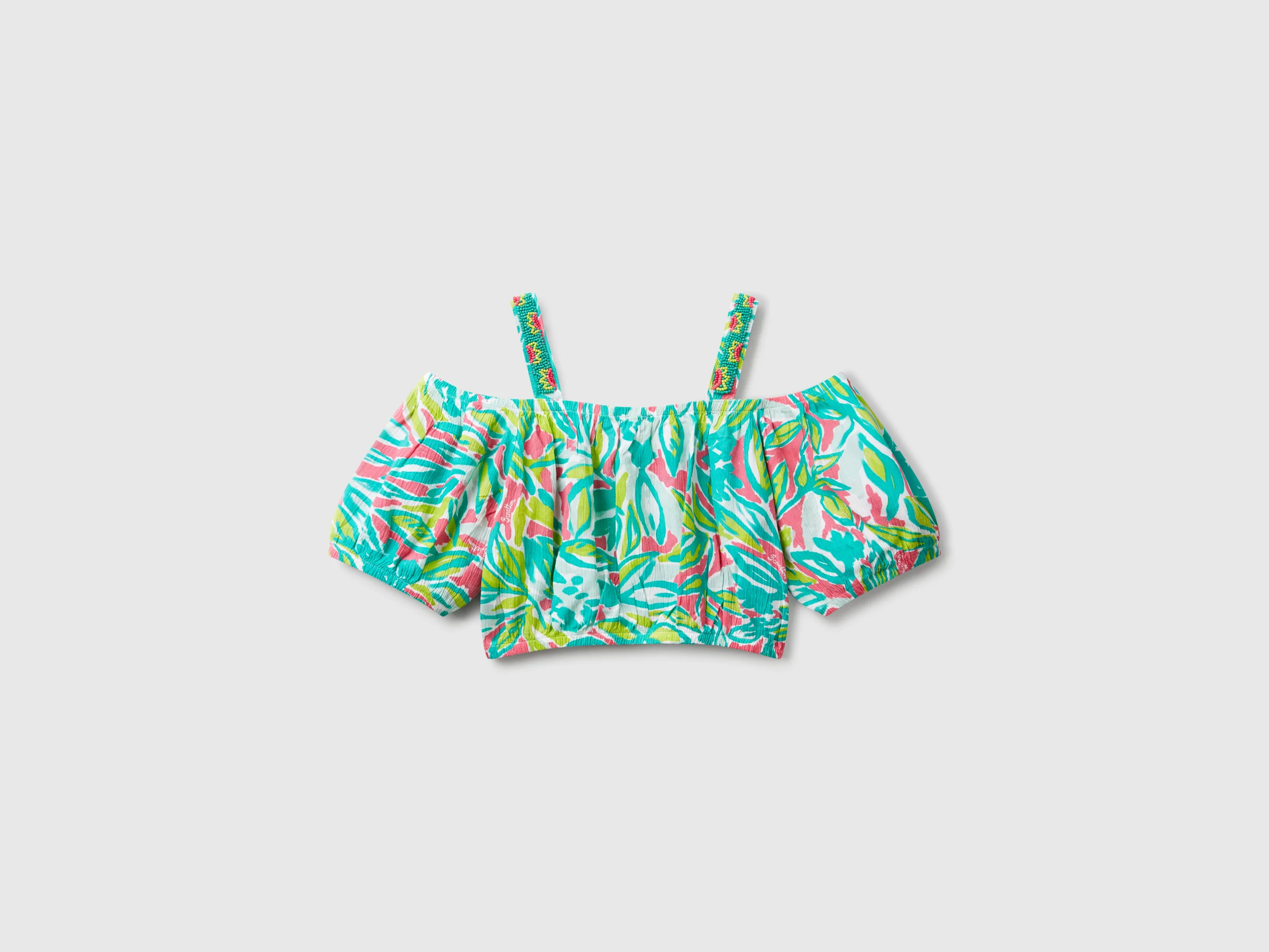 Crop top con stampa tropicale - Image 2