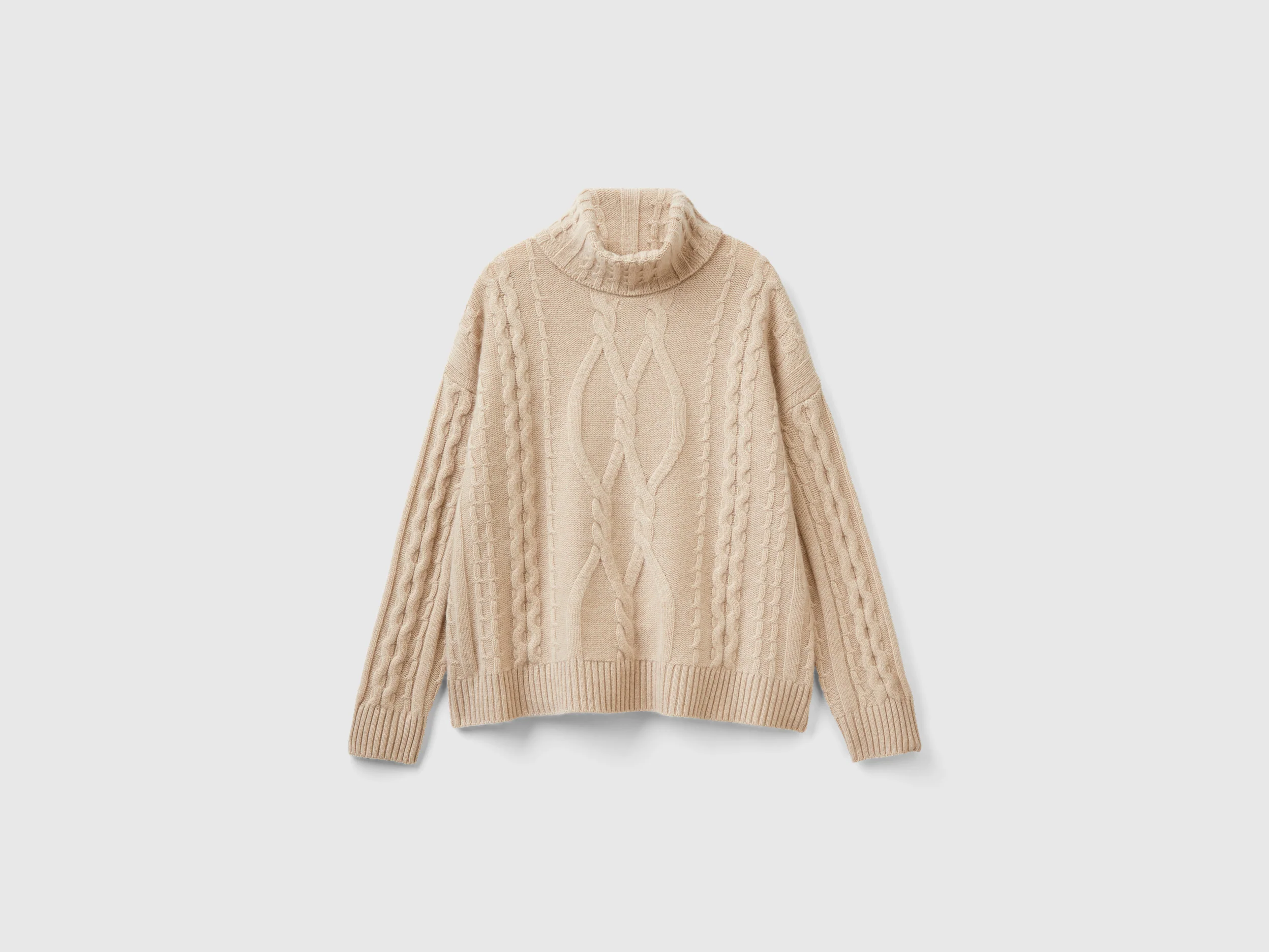Dolcevita con trecce in puro cashmere