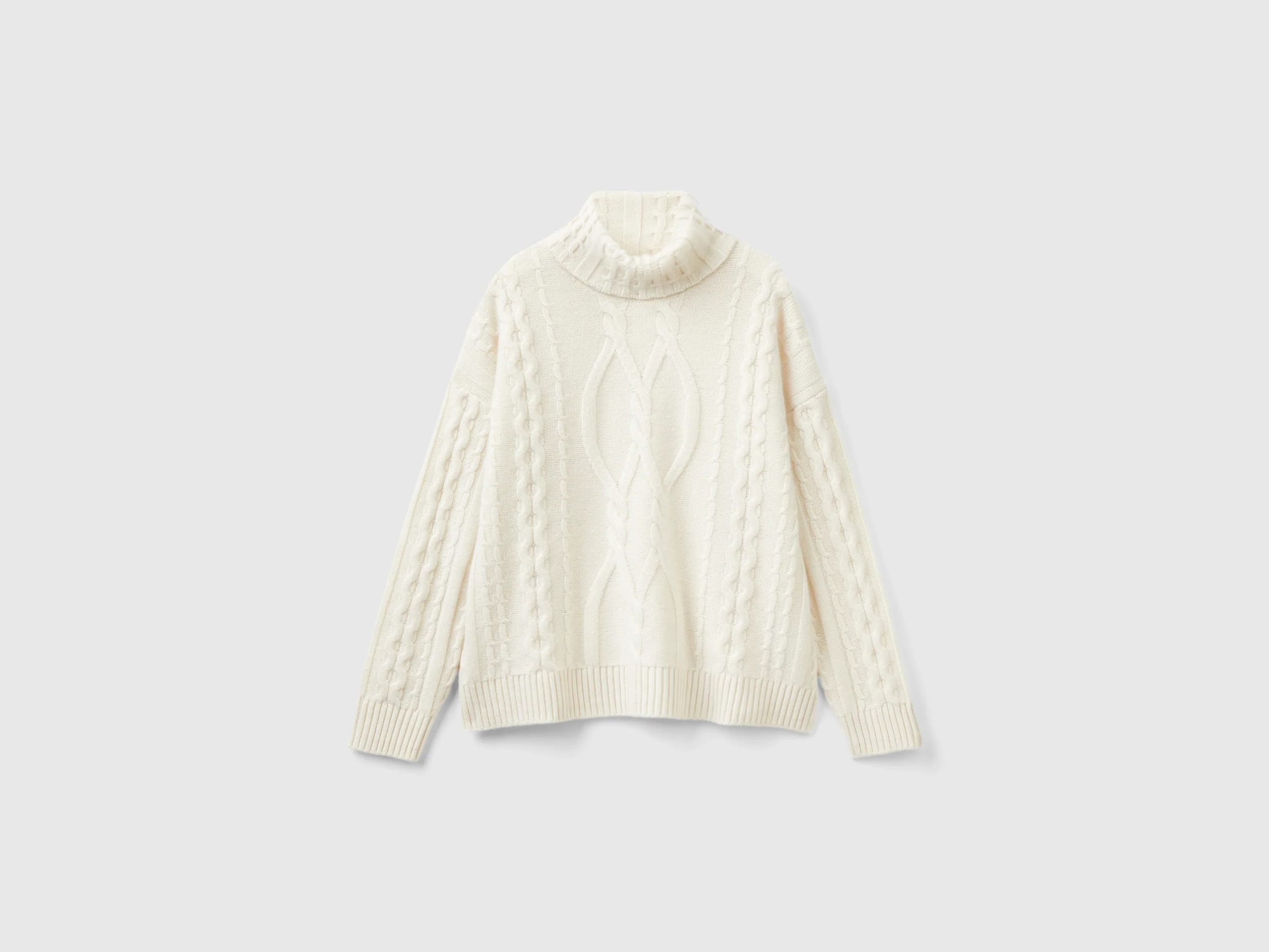 Dolcevita con trecce in puro cashmere