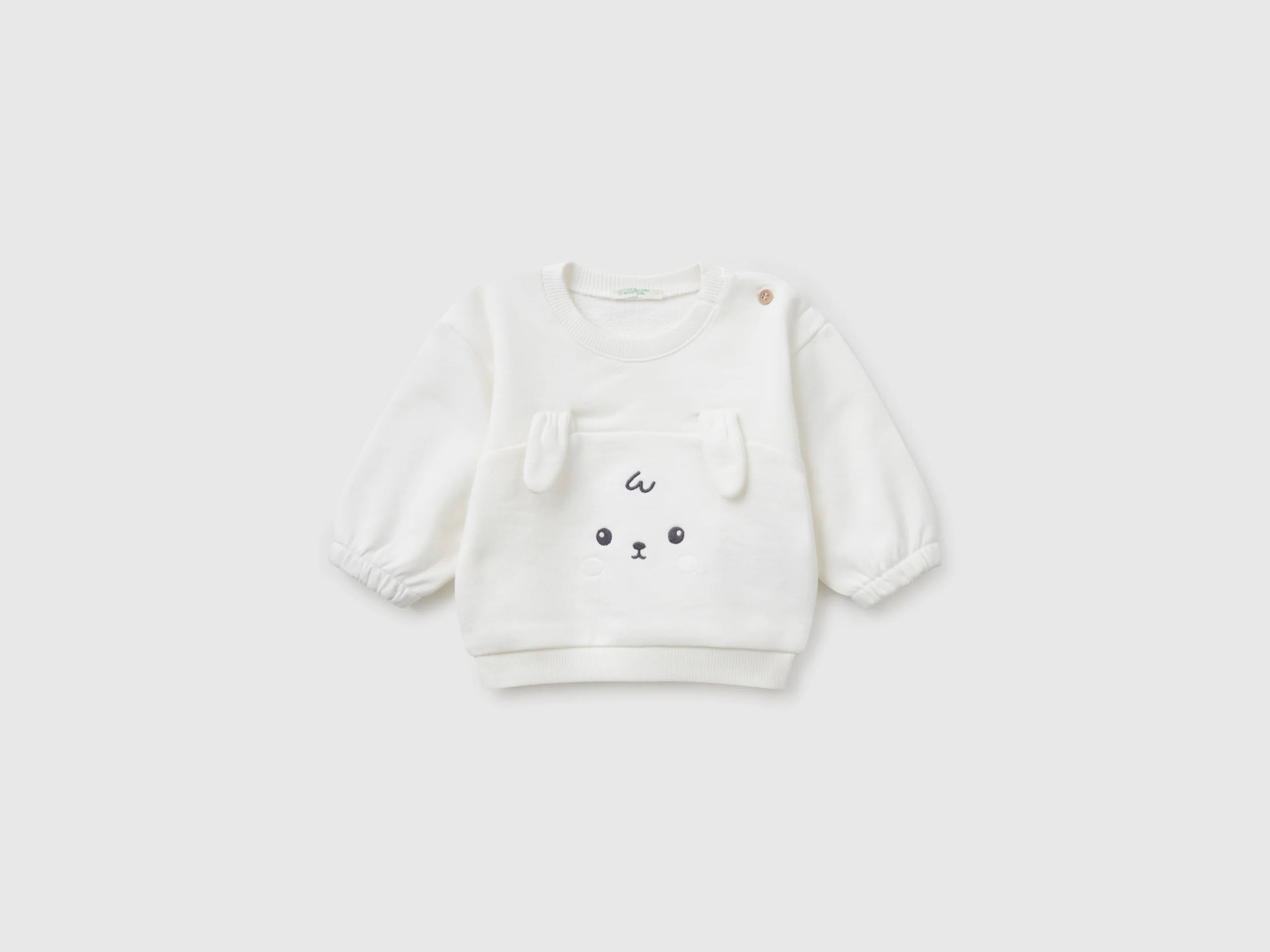 Felpa con ricamo e patch in cotone