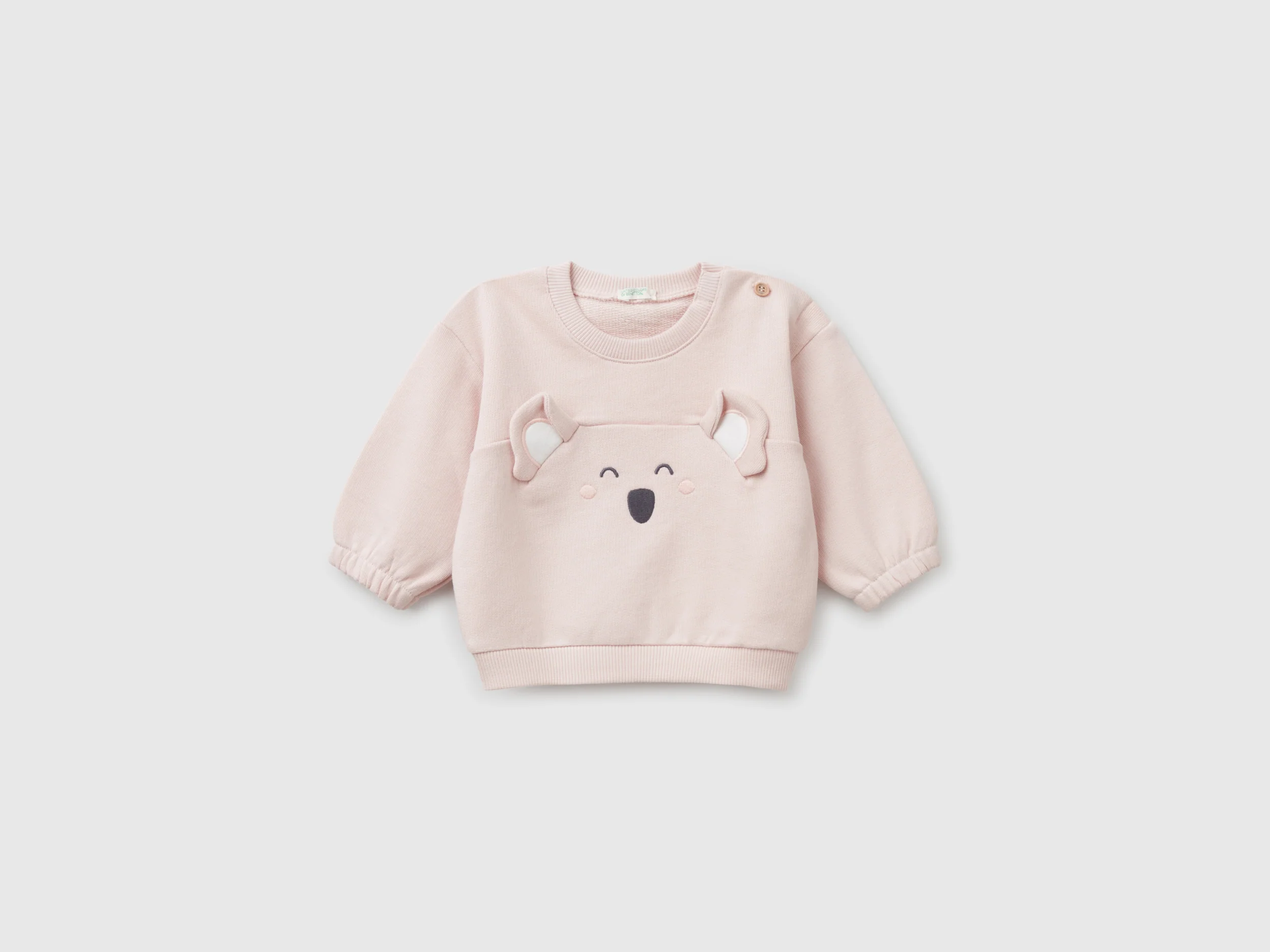 Felpa con ricamo e patch in cotone