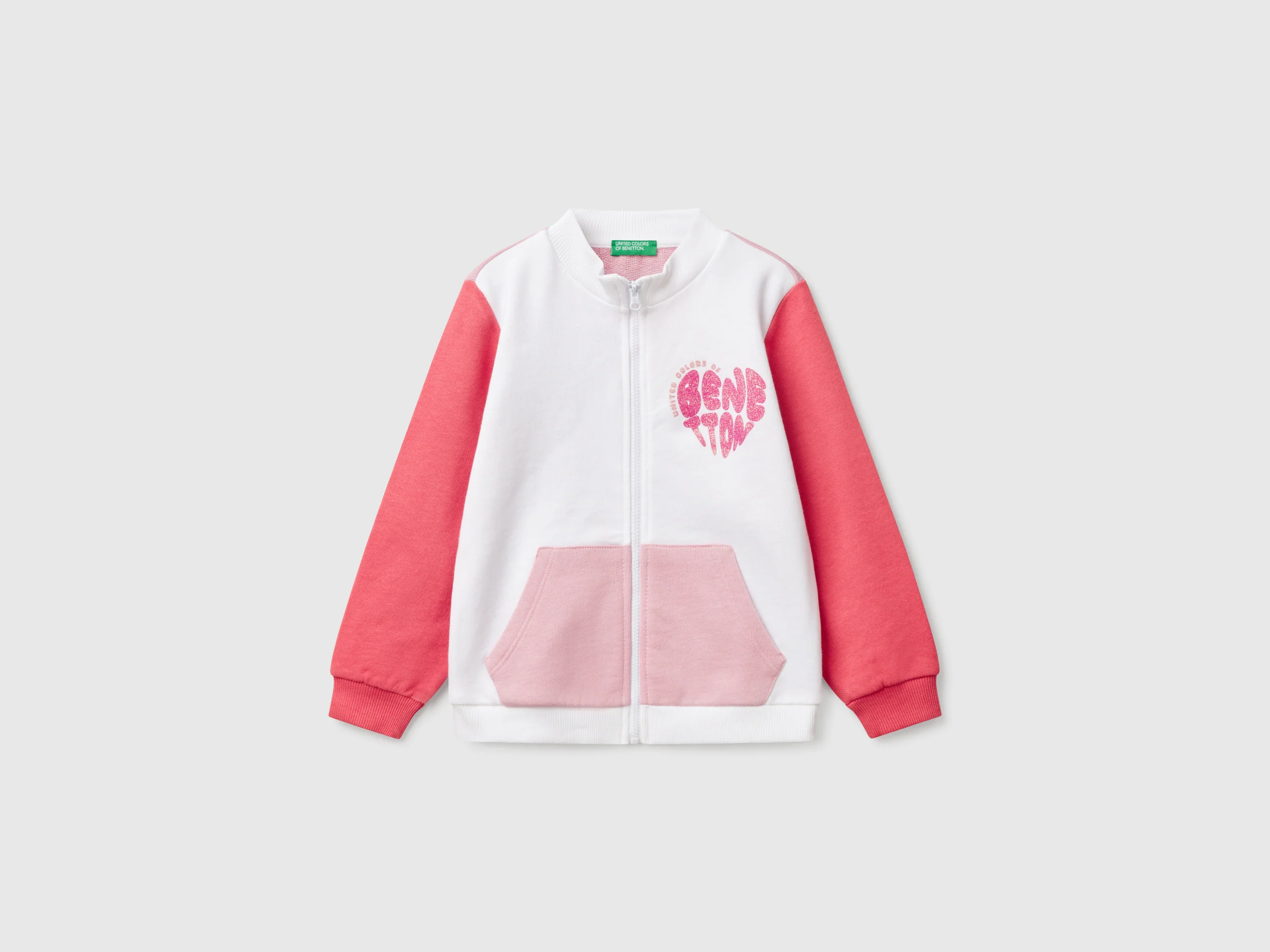 Felpa con zip in cotone