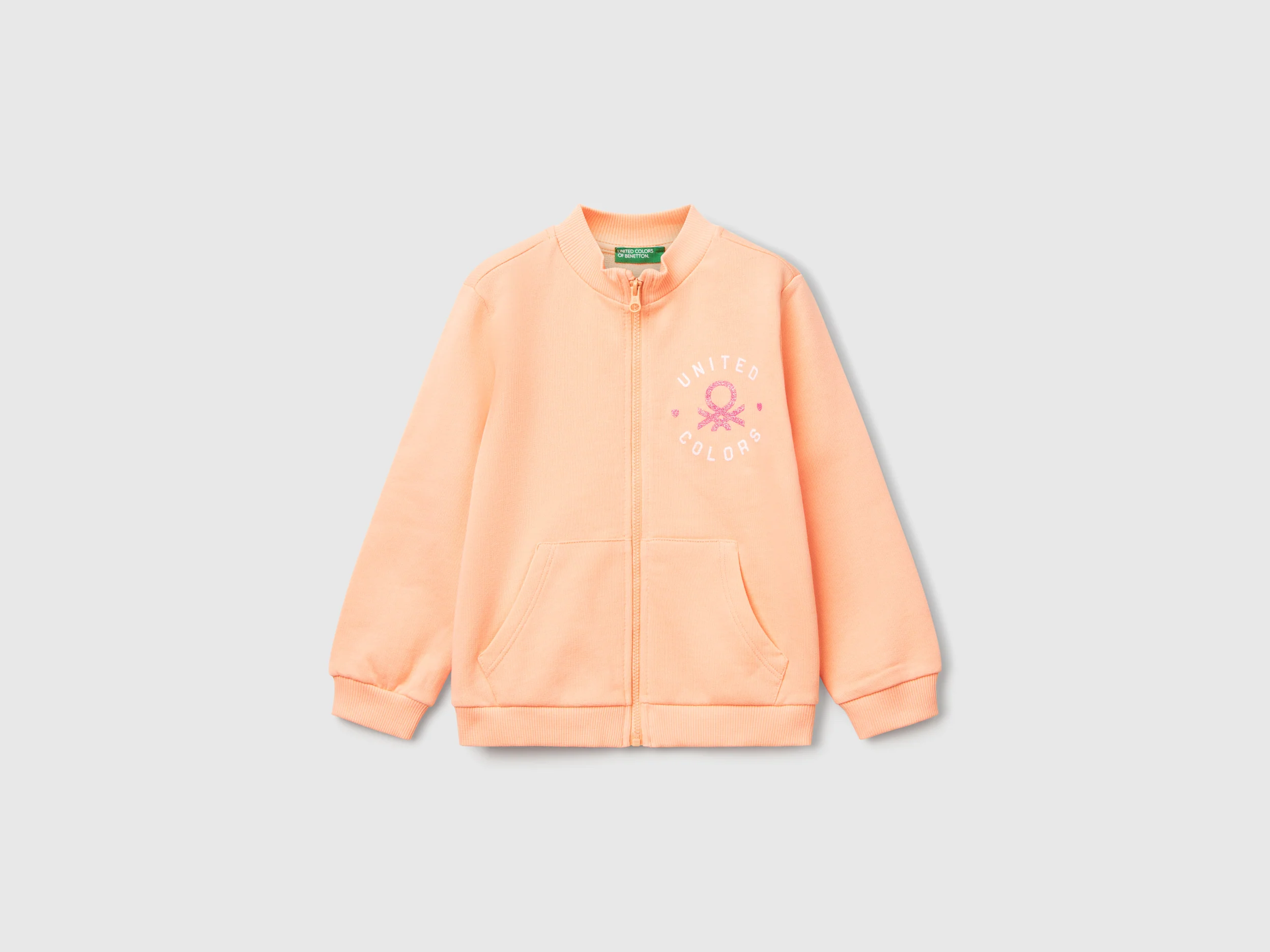 Felpa con zip in cotone