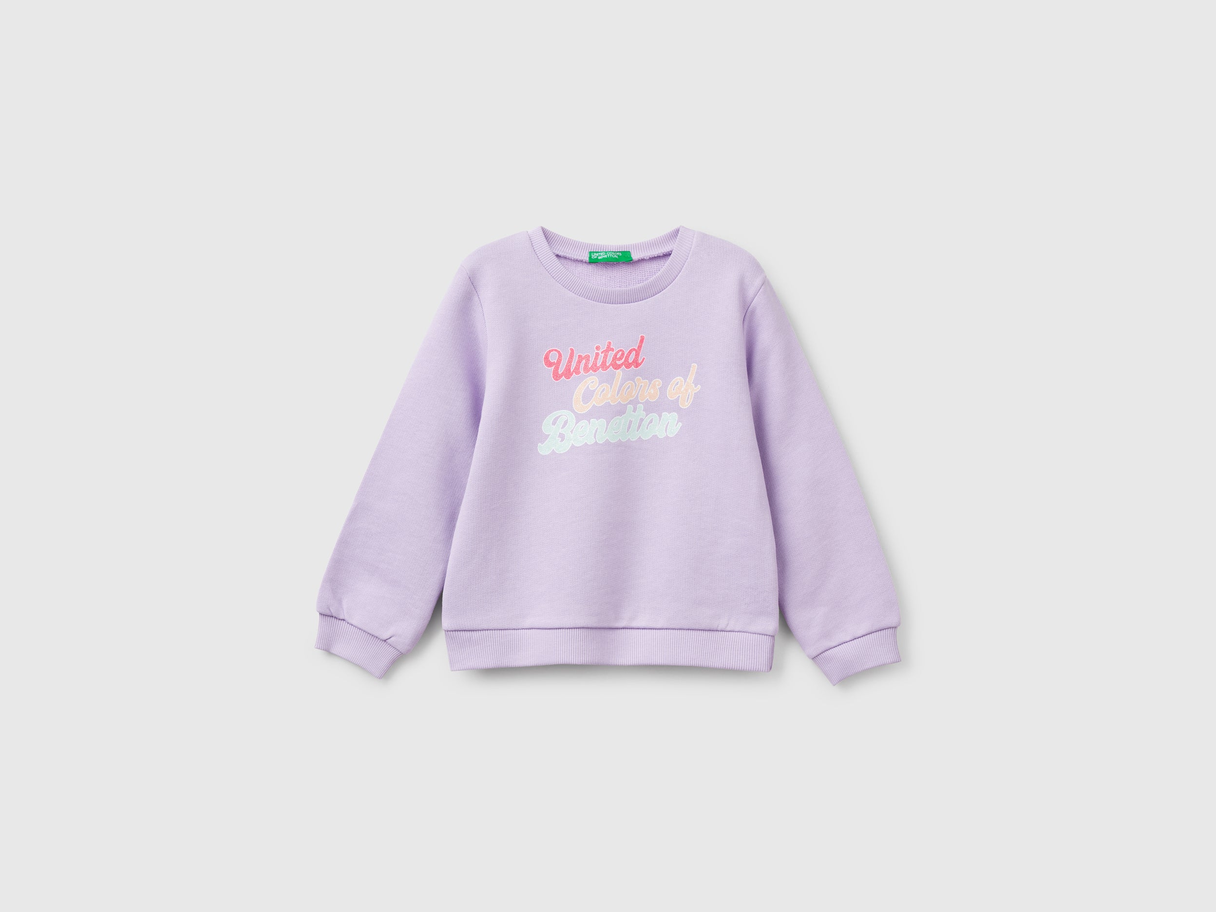 Felpa in cotone con stampa glitter