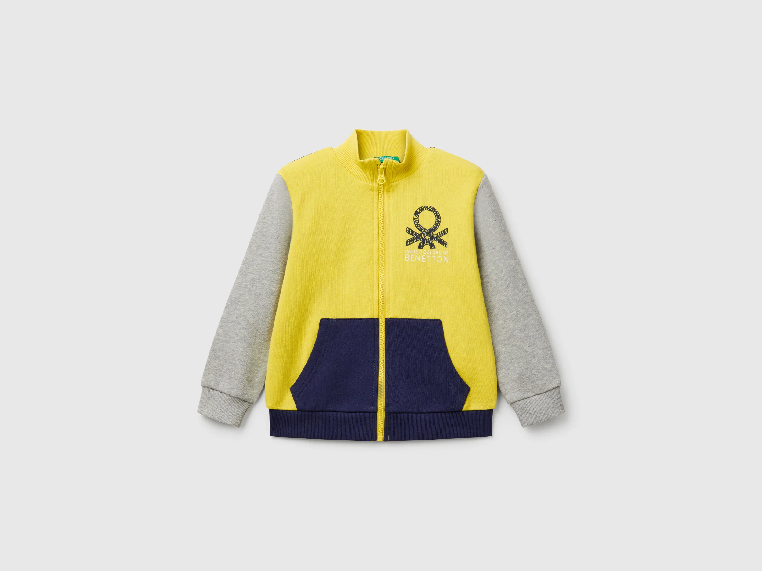 Felpa in cotone con zip