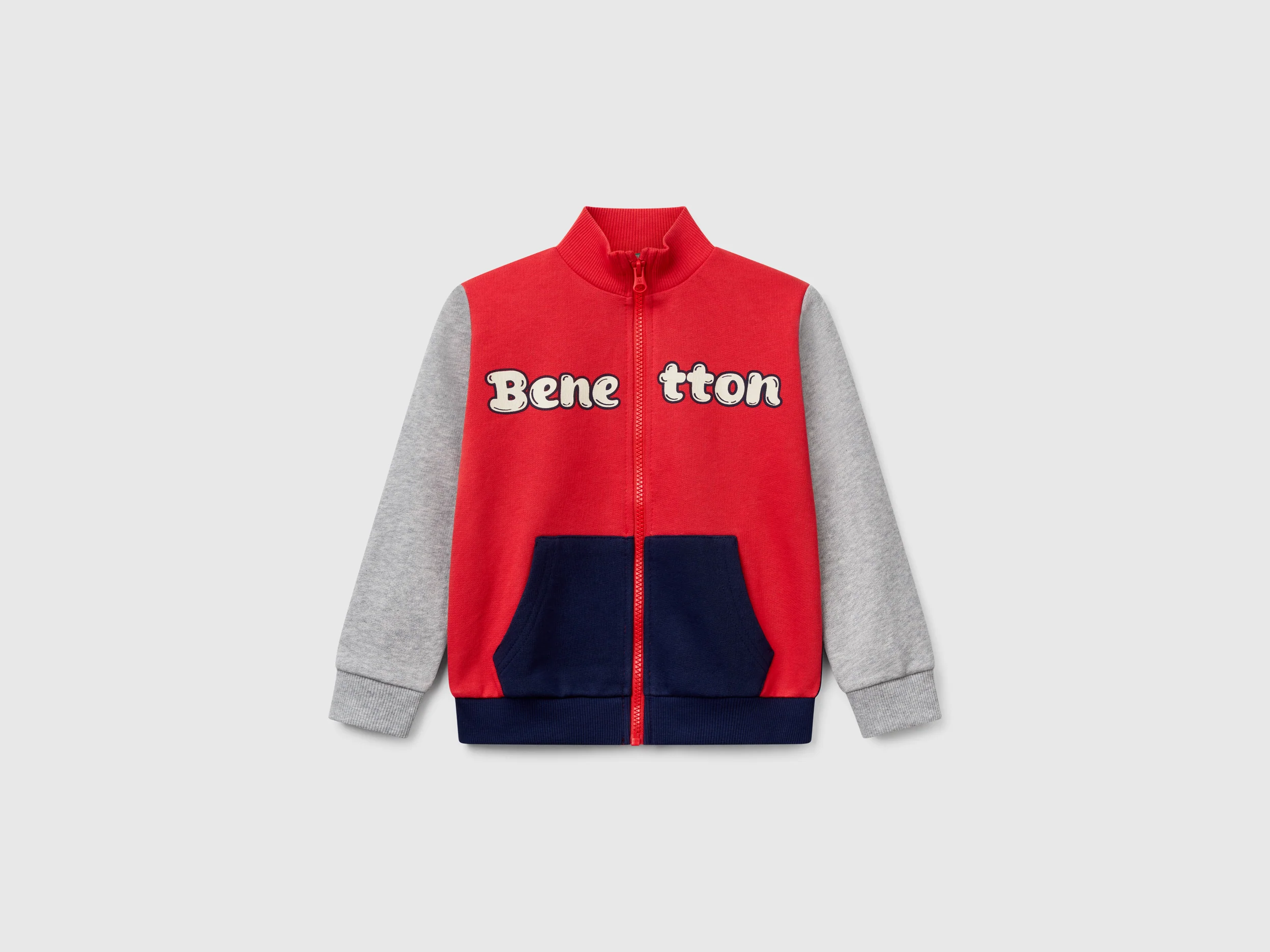 Felpa in cotone con zip