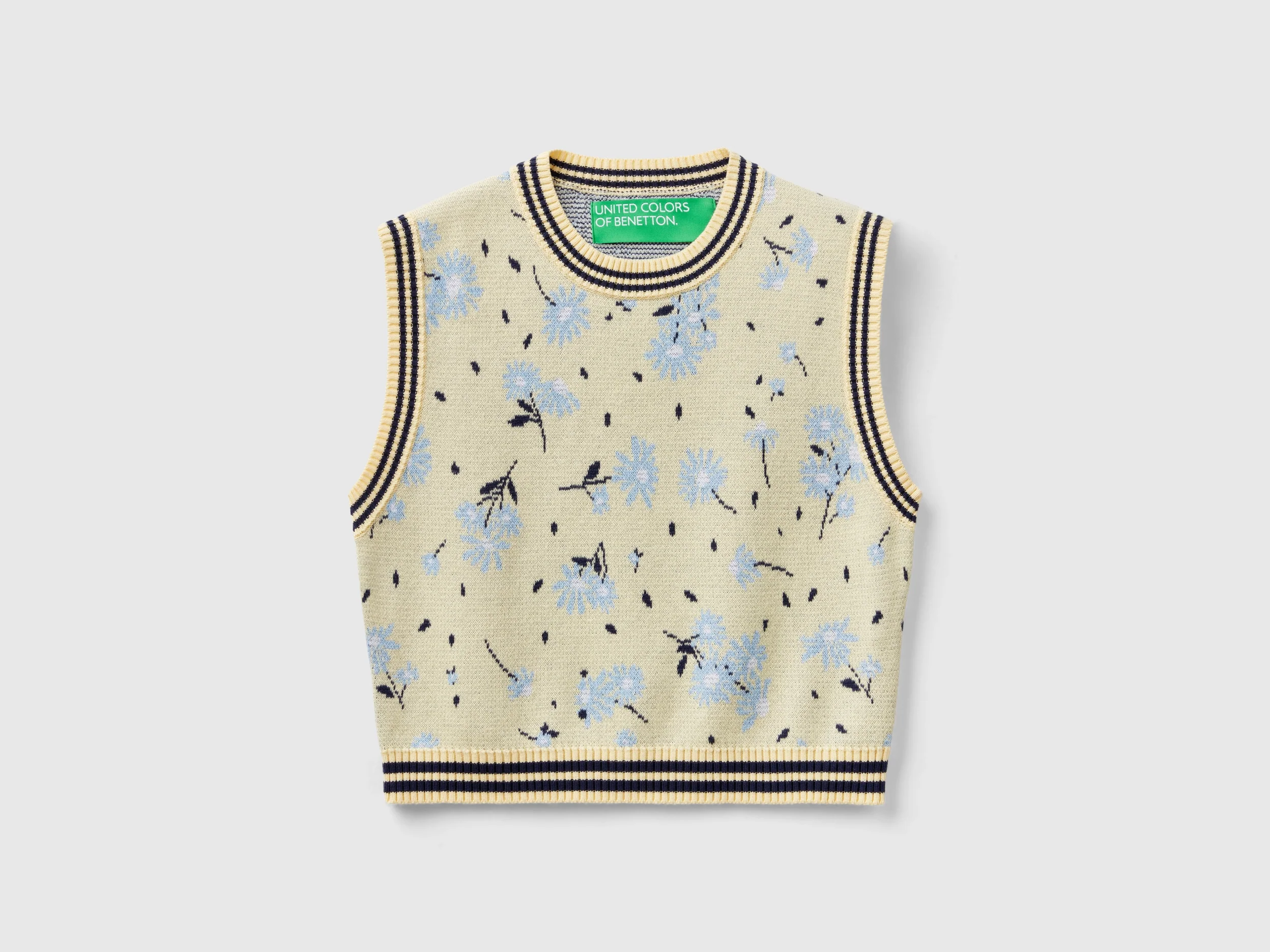 Gilet in maglia a fiori