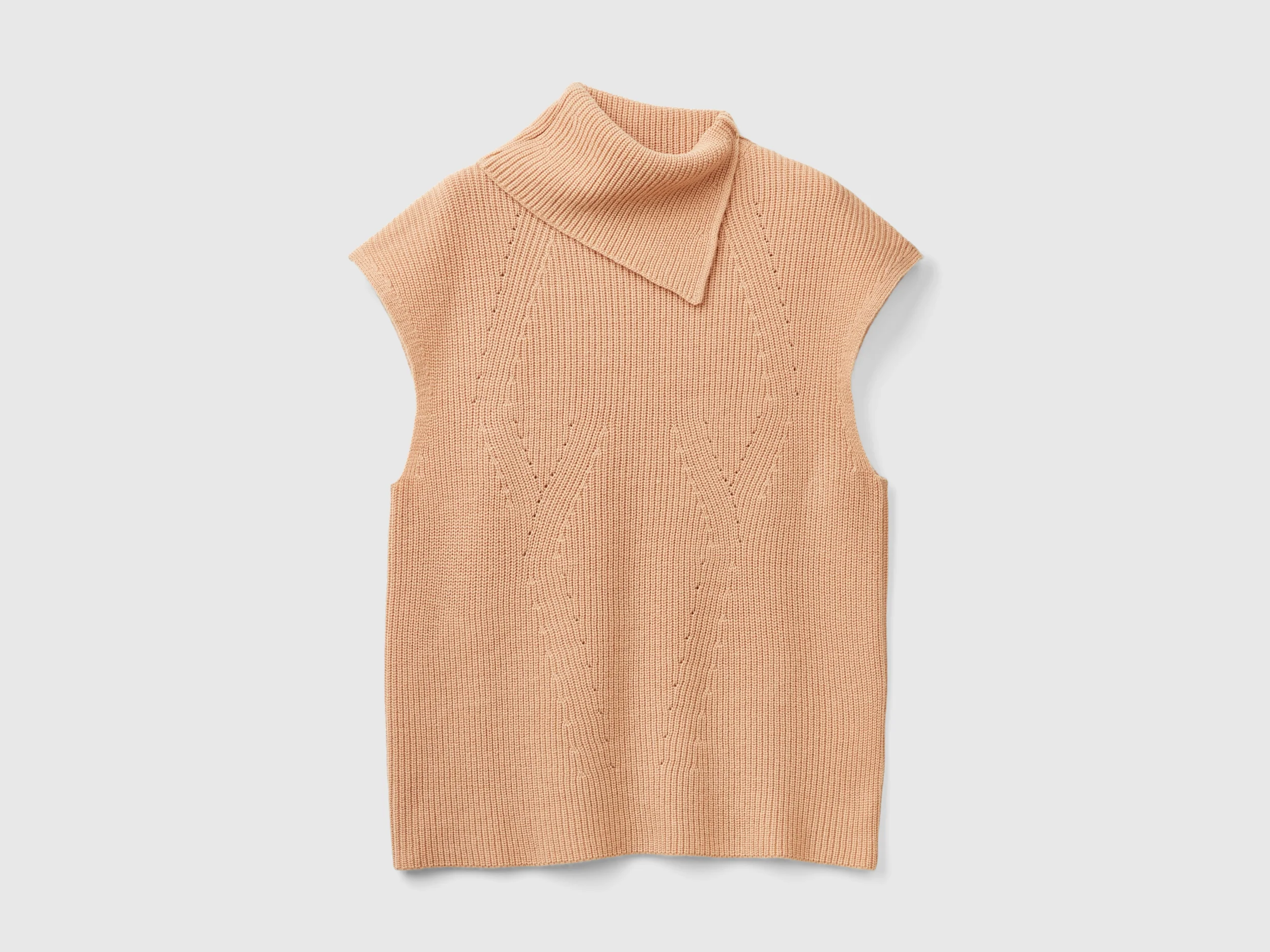 Gilet lungo con collo alto