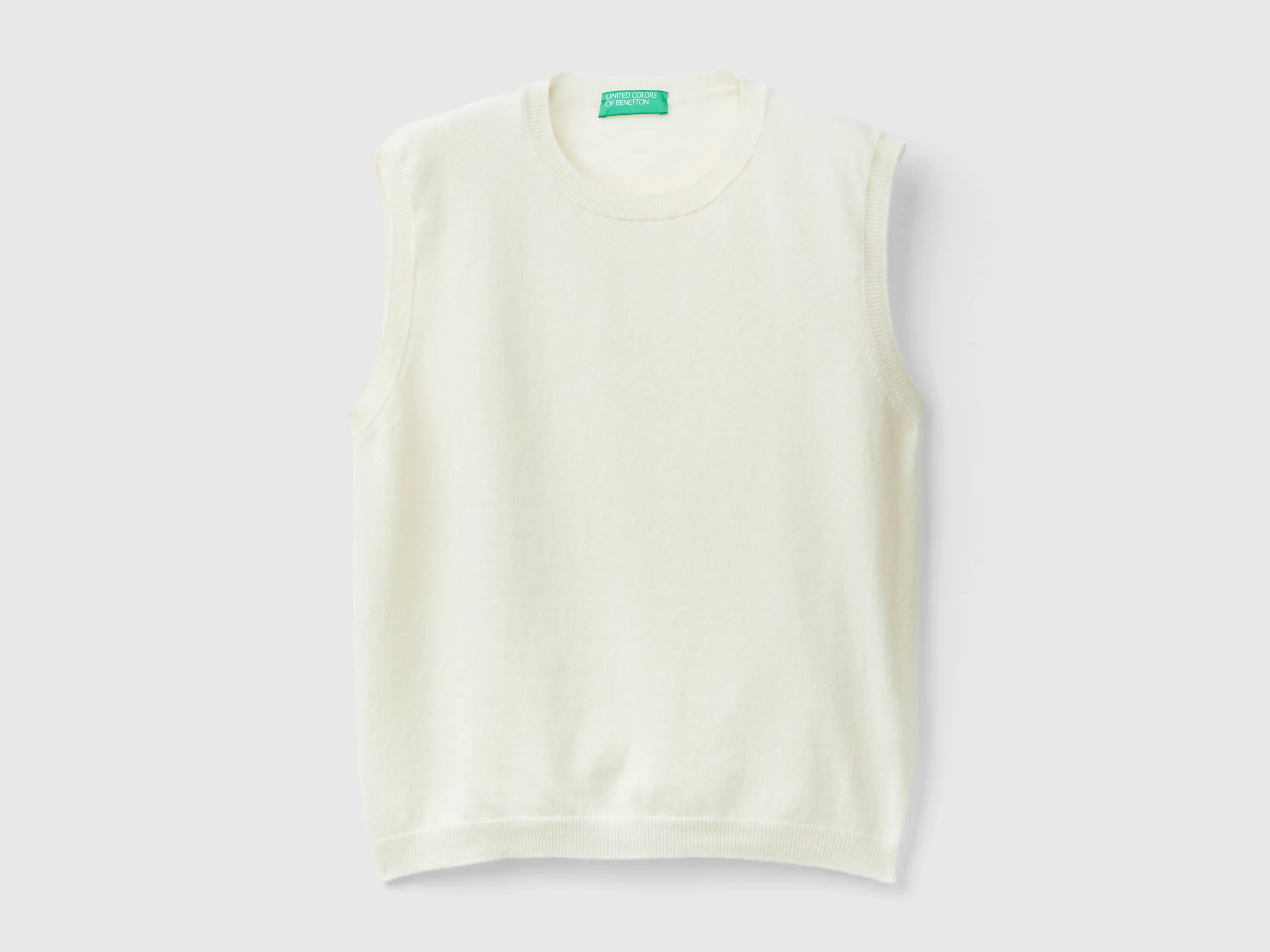 Gilet panna in pura lana Merino