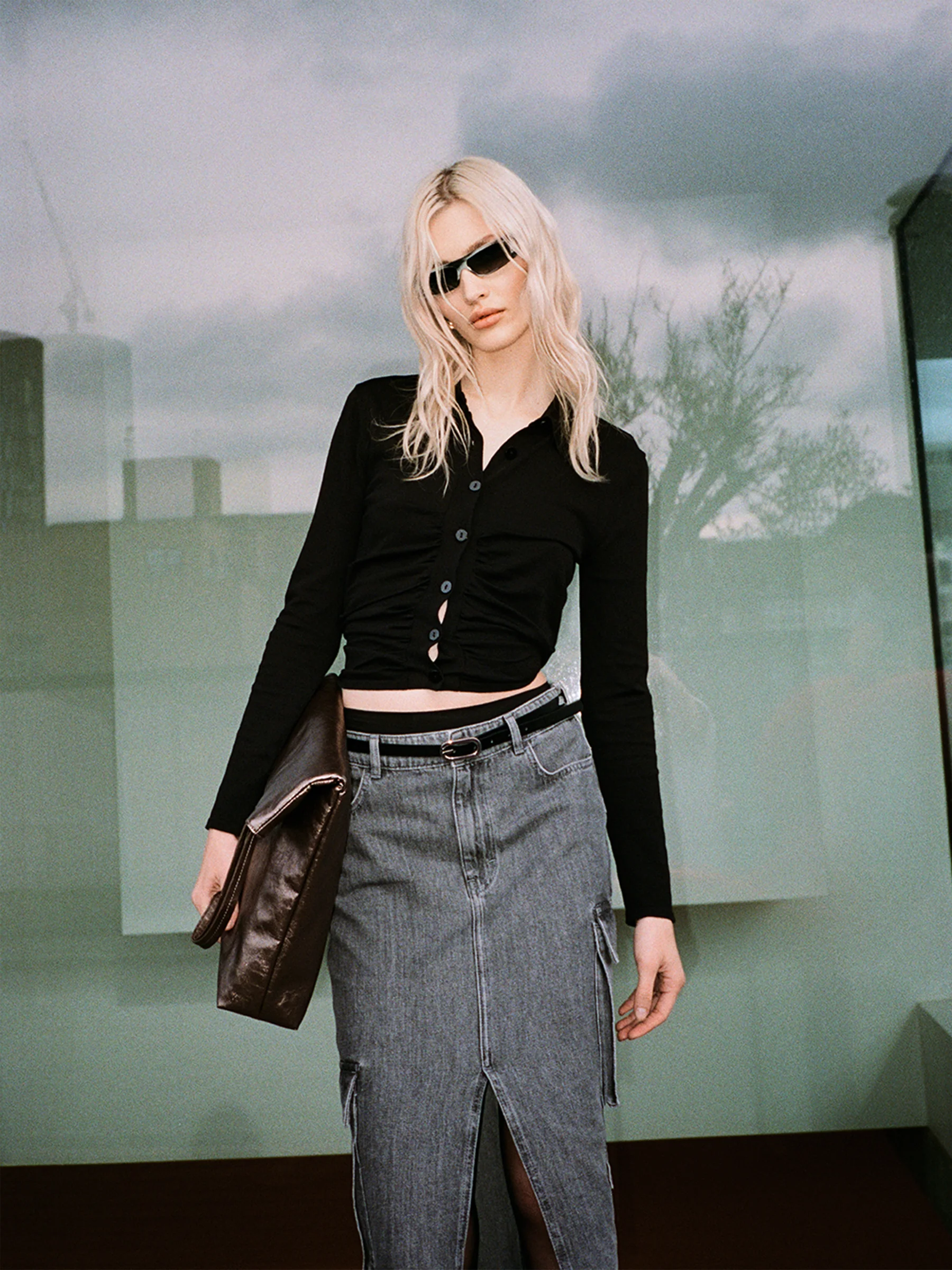 Gonna di jeans con spacco - Image 3