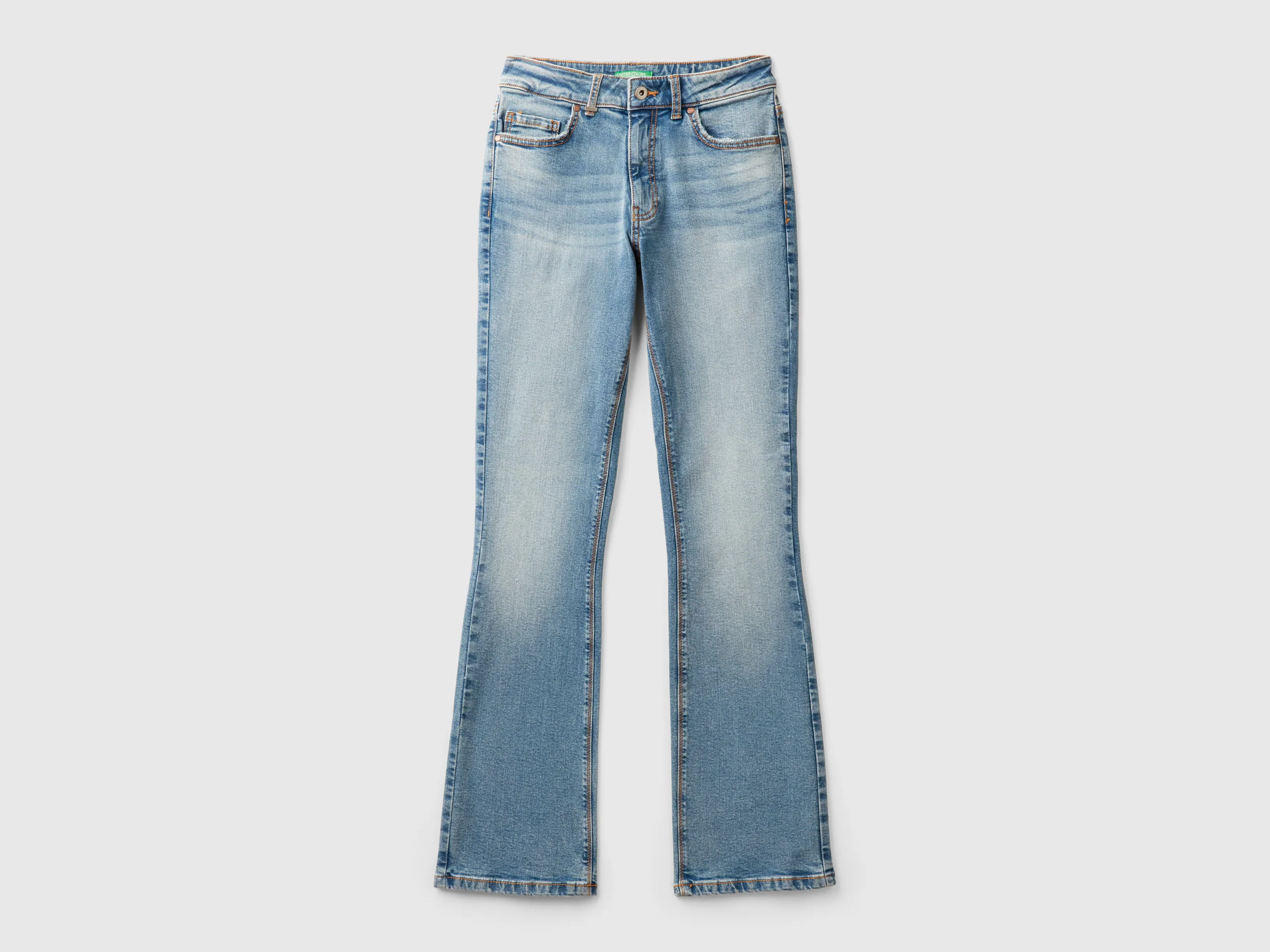 Jeans bootcut in misto cotone