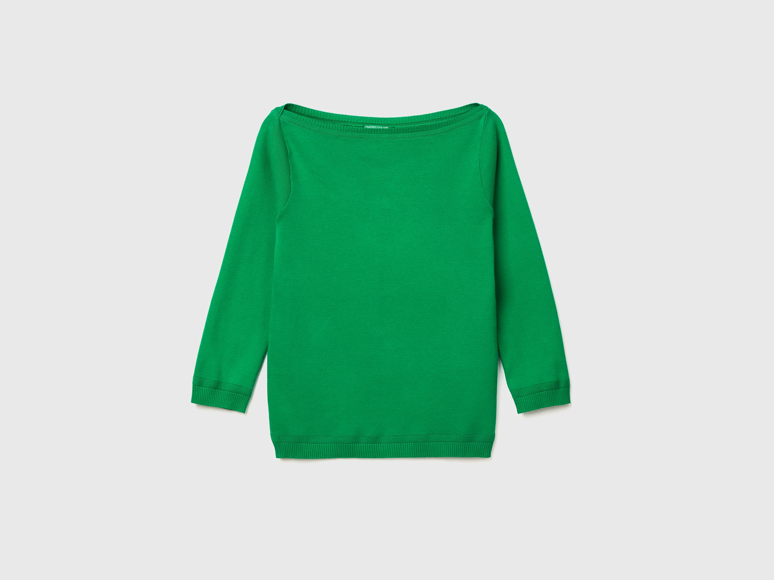Maglia 100% cotone con scollo a barchetta