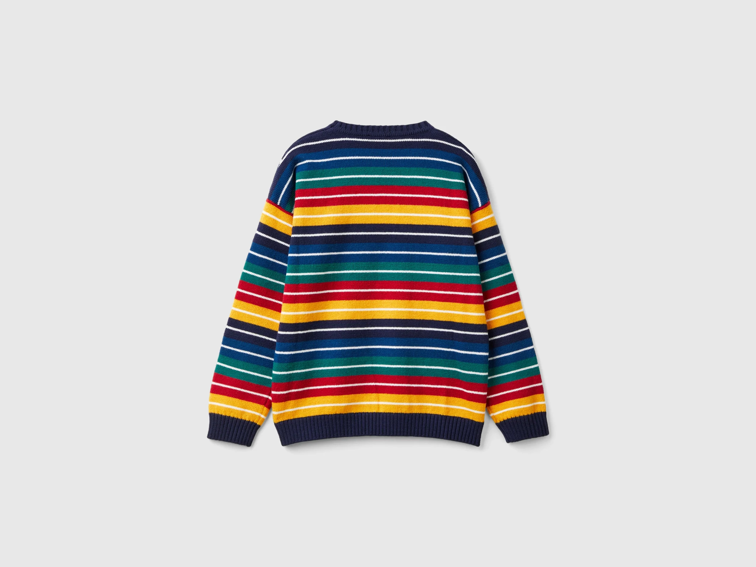 Maglia a righe in misto cotone e lana - Image 2