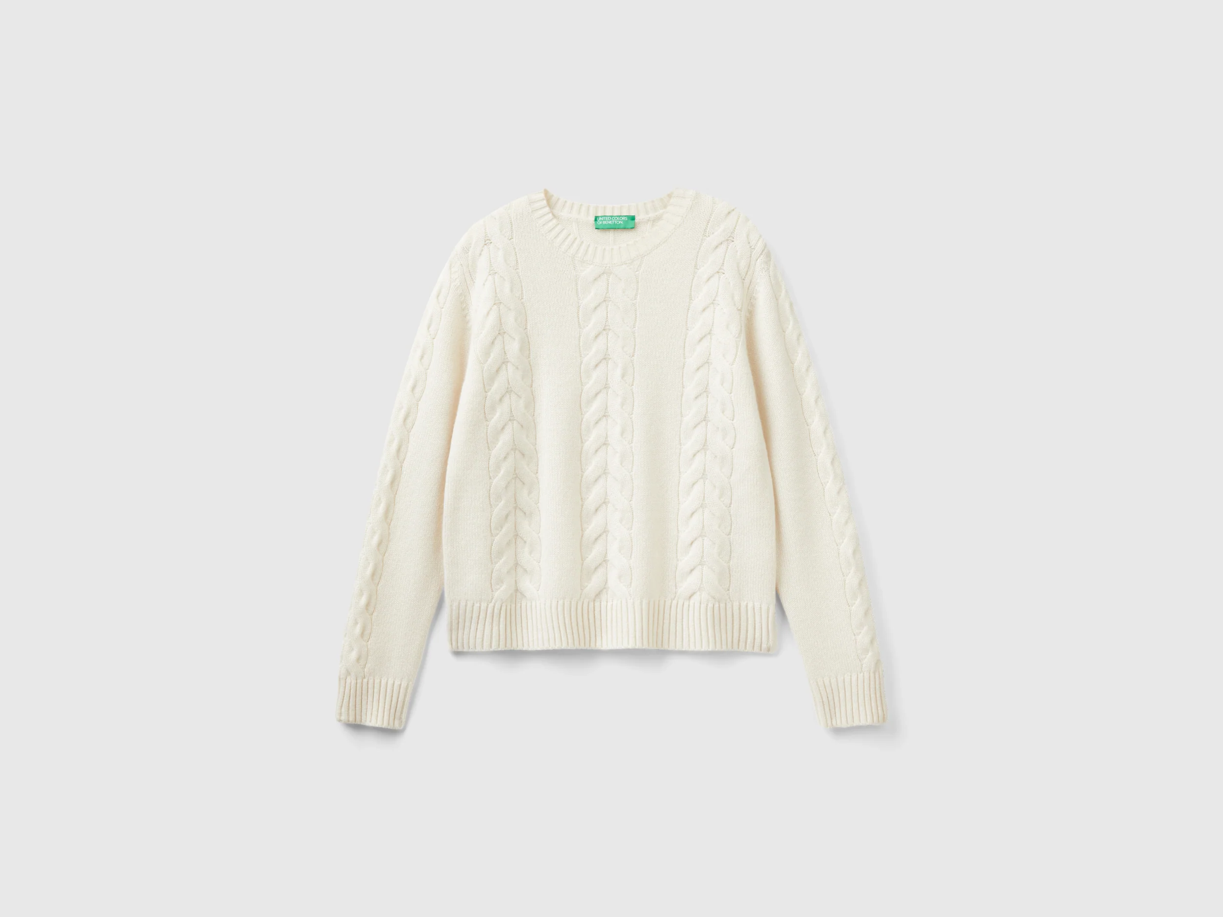 Maglia a trecce in puro cashmere